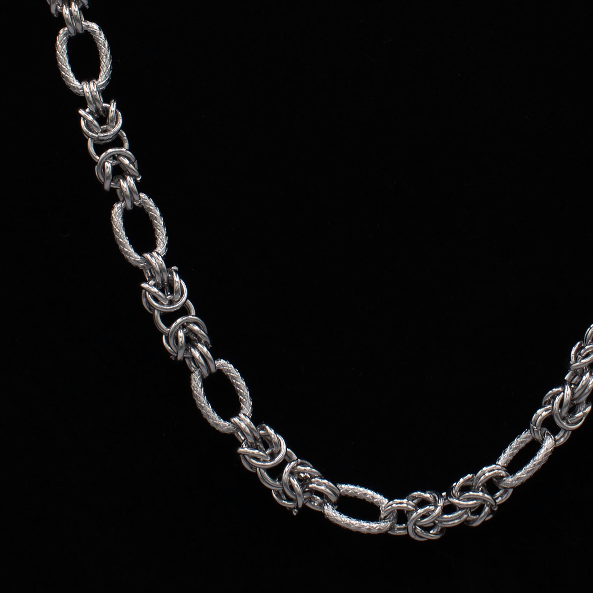 Chunky Byzantine Necklace - (Silver) 10mm