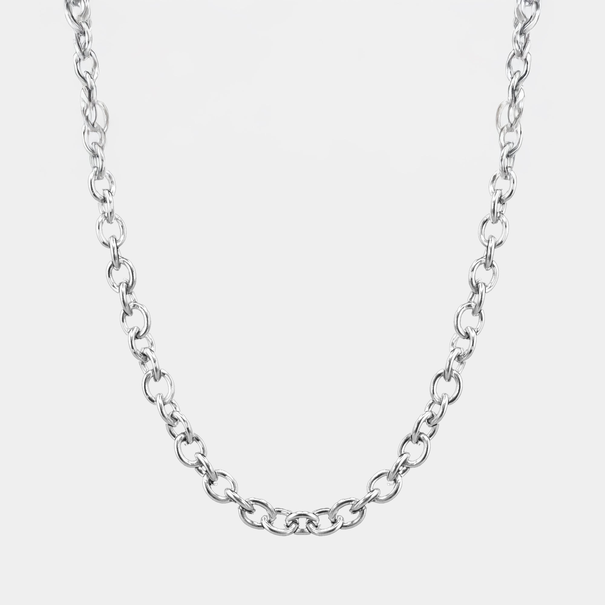 Non tarnish chunky silver cable chain necklace 10mm wide