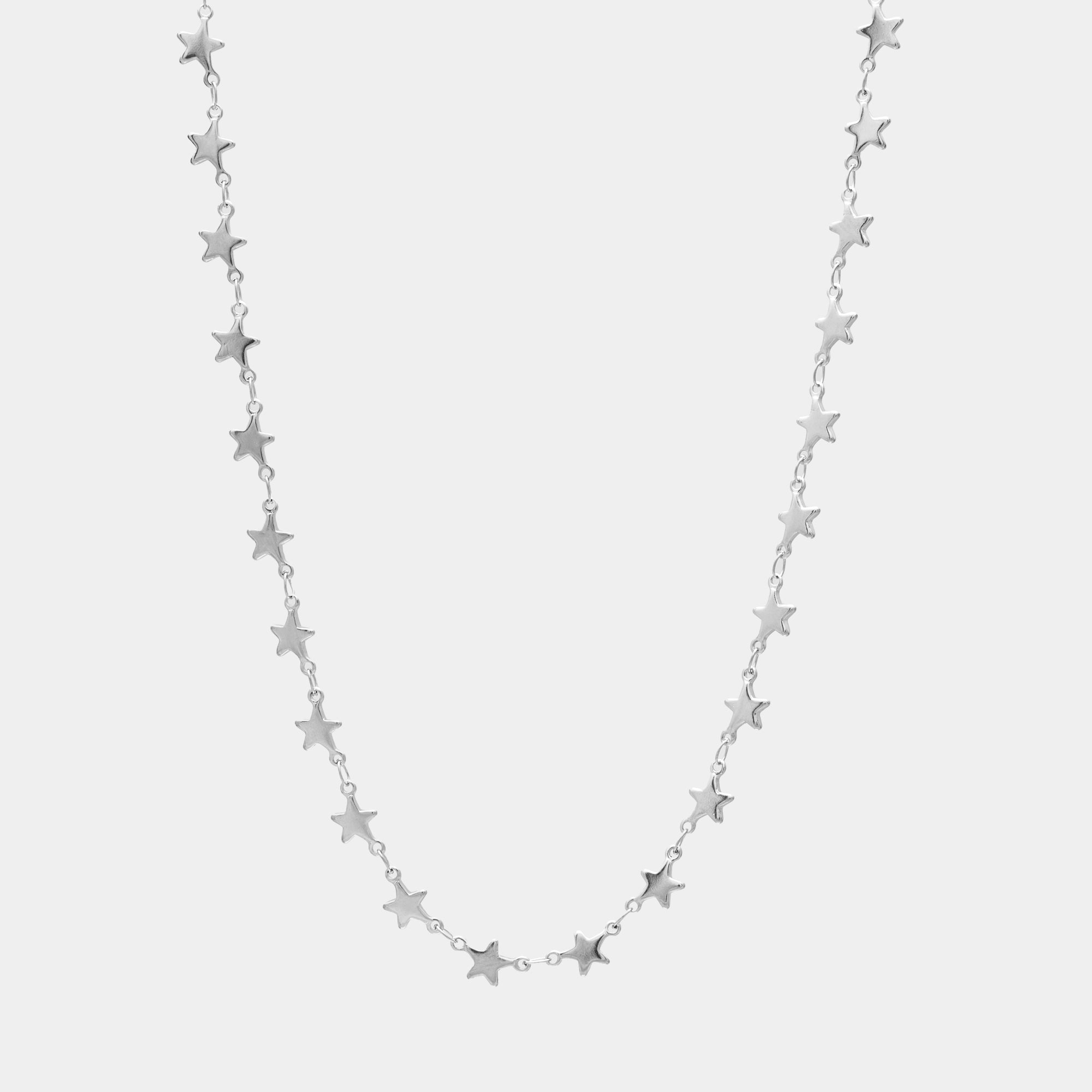 Non tarnish Star link necklace in silver 10mm links