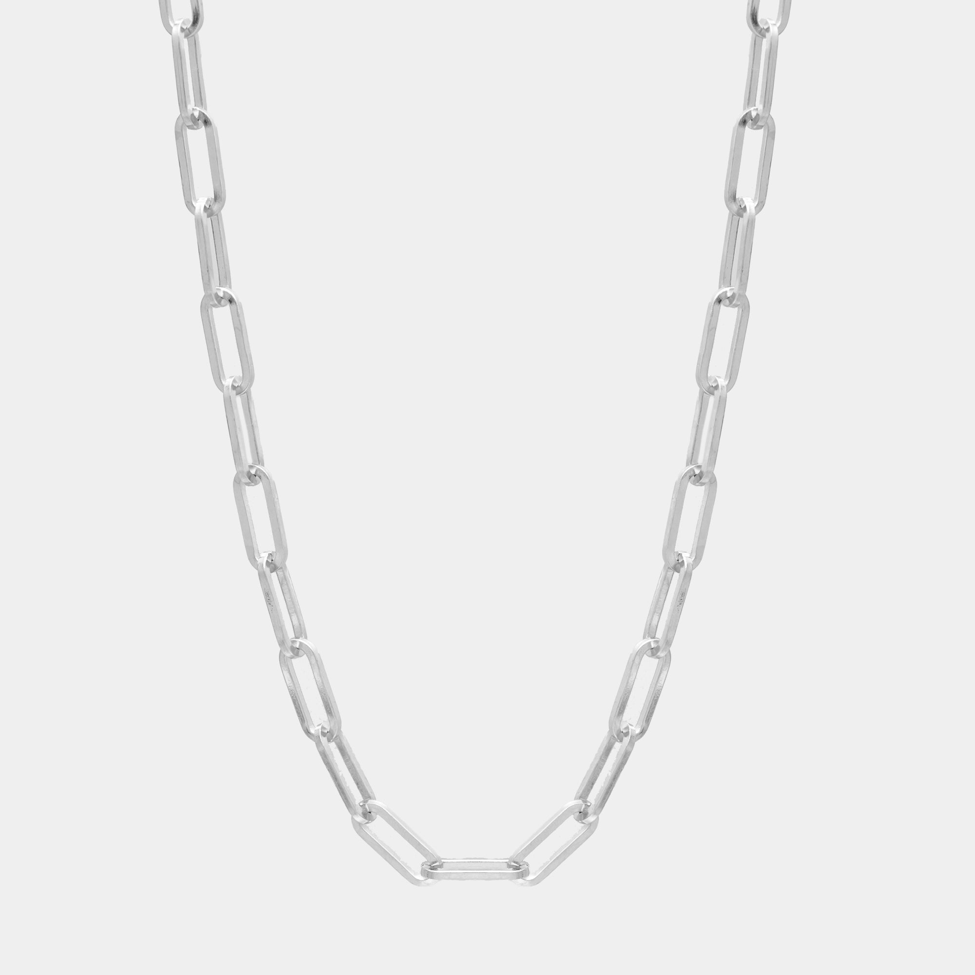 Non tarnish chunky paperclip chain necklace in silver 18mm links