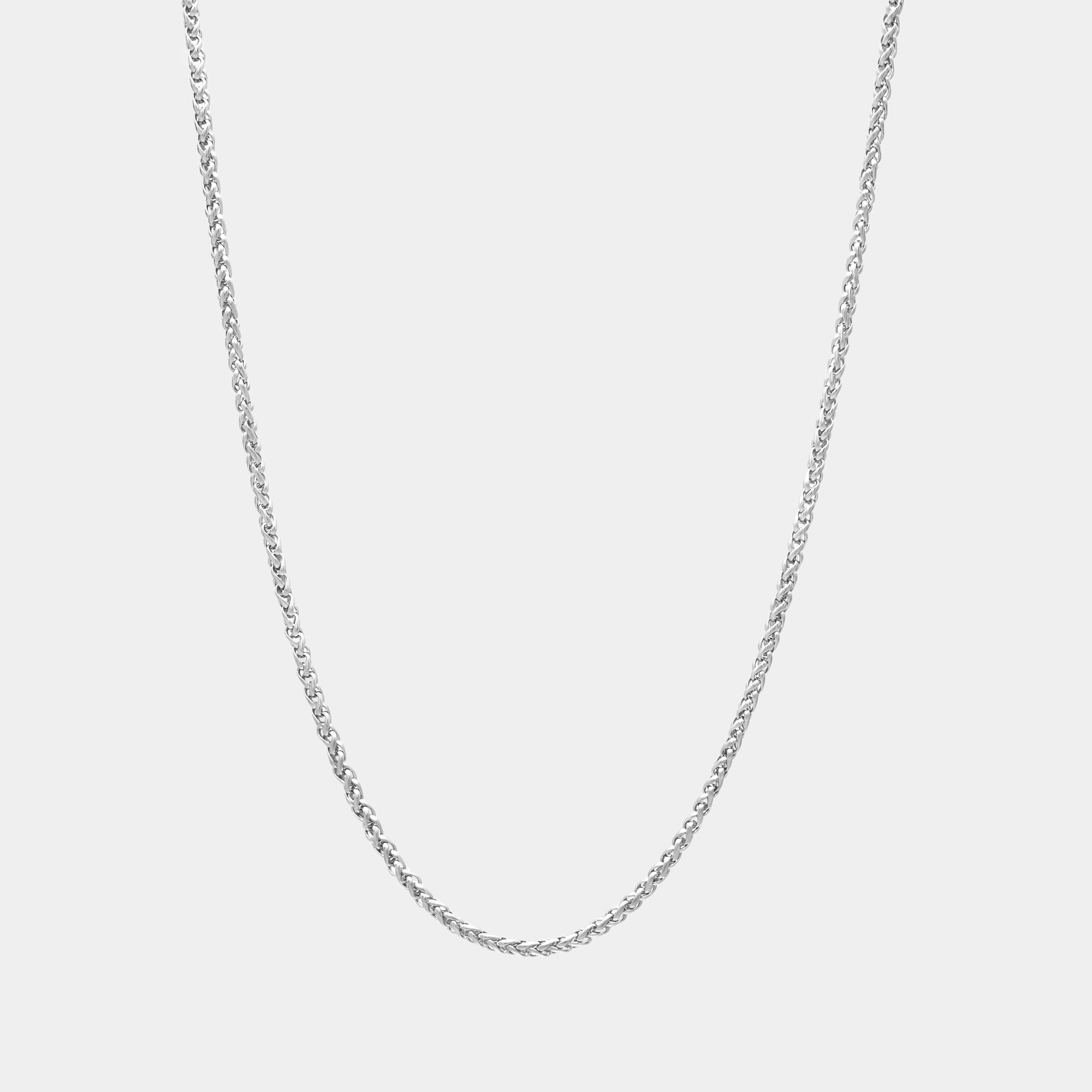 Dainty non tarnish silver foxtail necklace 2mm wide