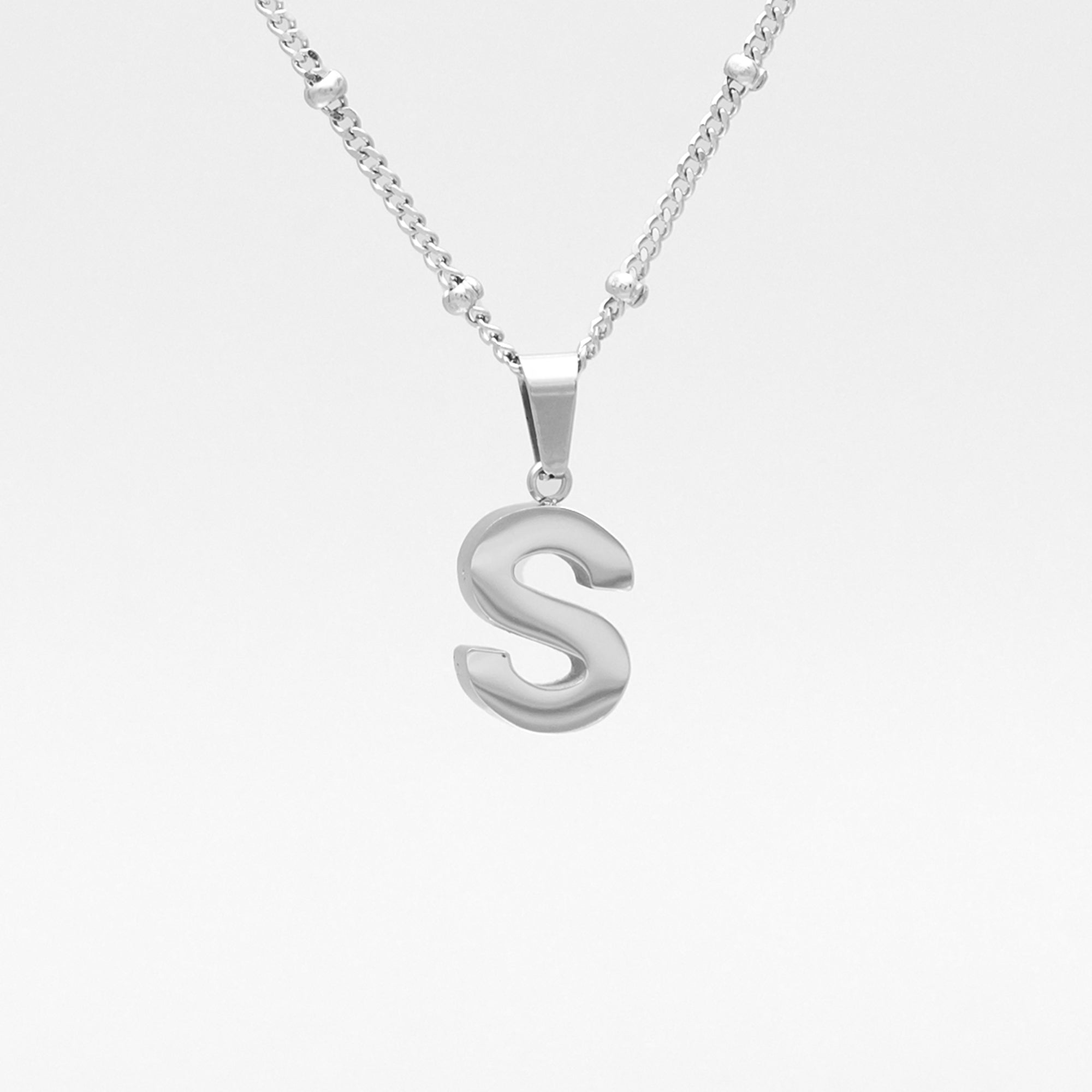 Silver Bold initial choker necklace