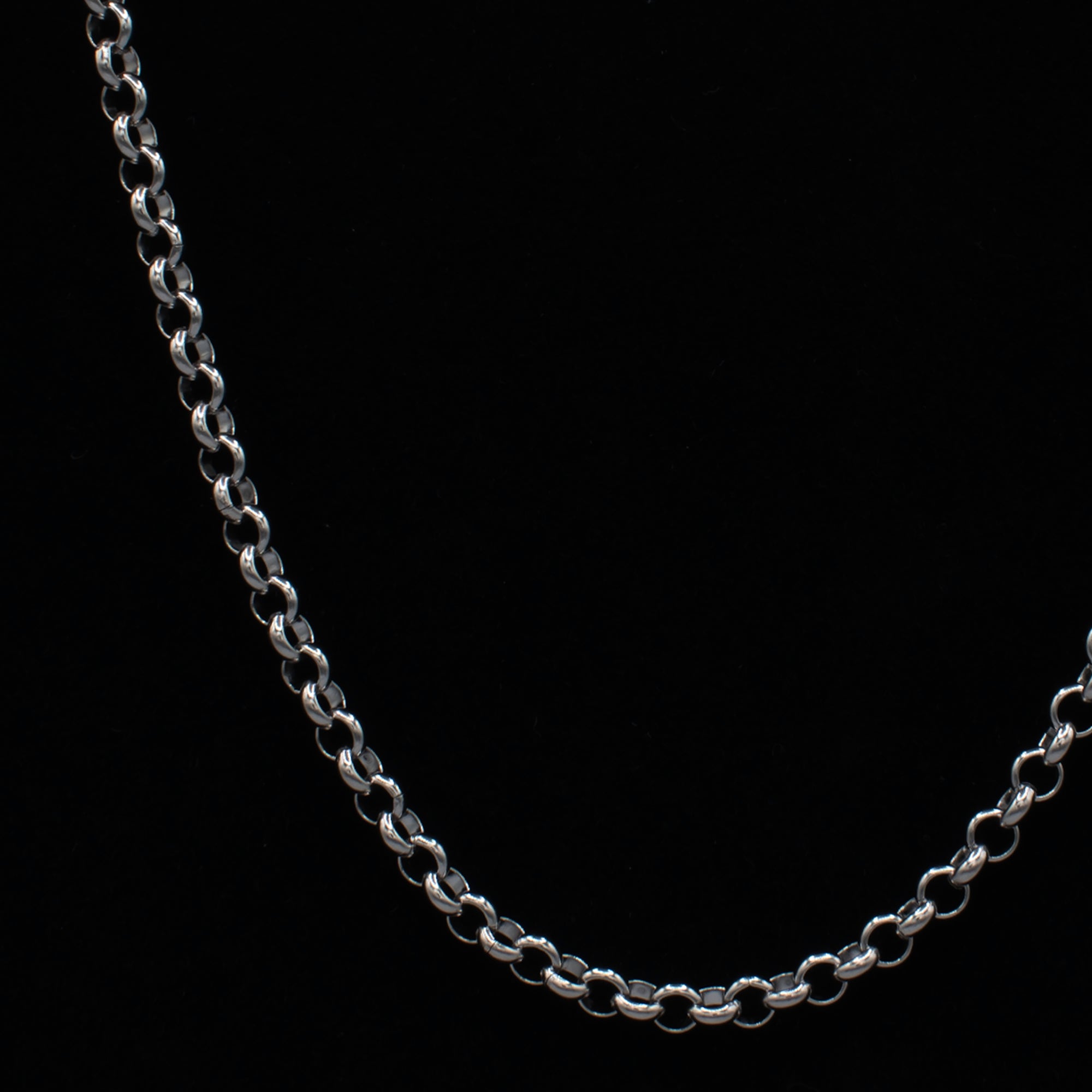 silver belcher chain necklace 4mm wide