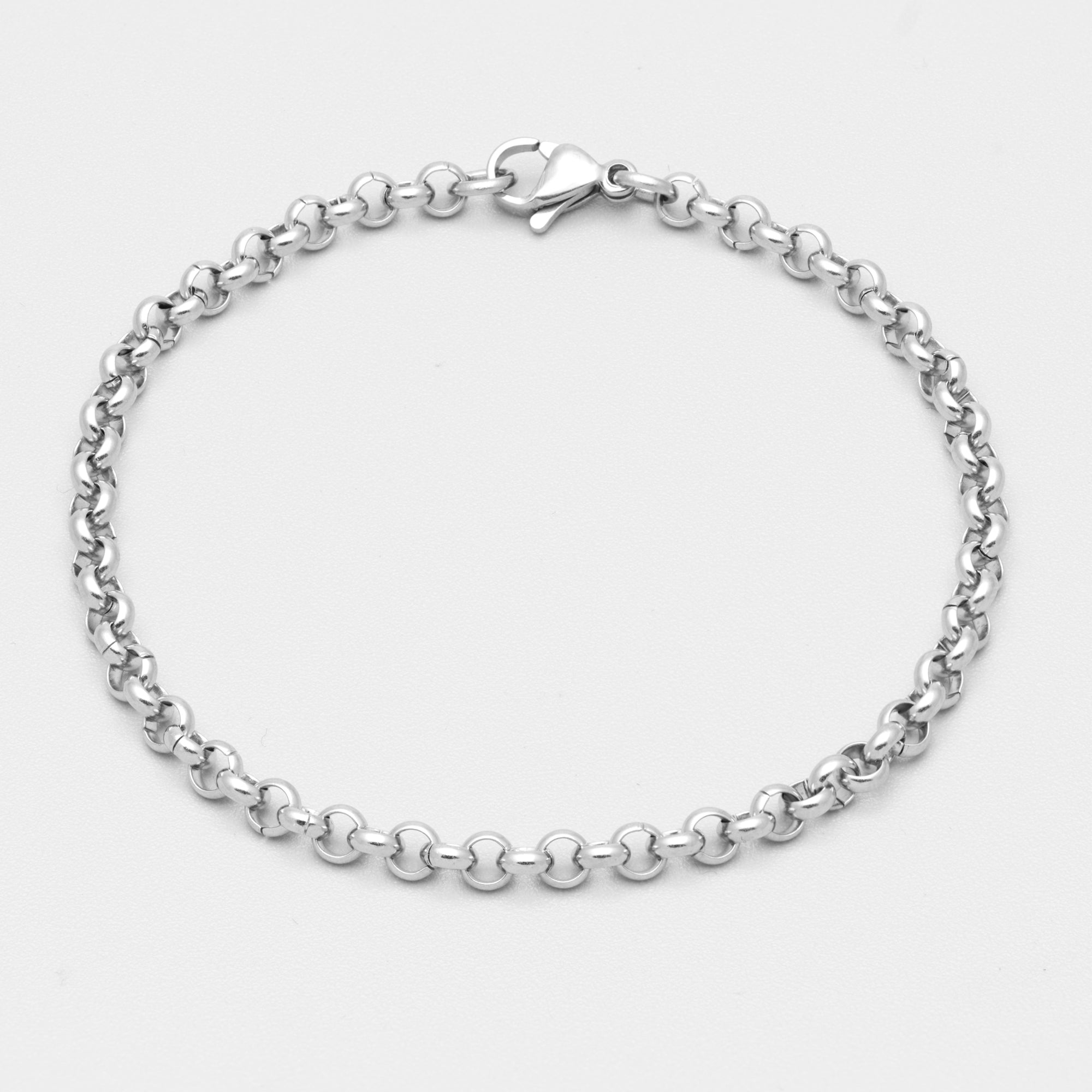 non tarnish silver chunky belcher bracelet 4mm wide