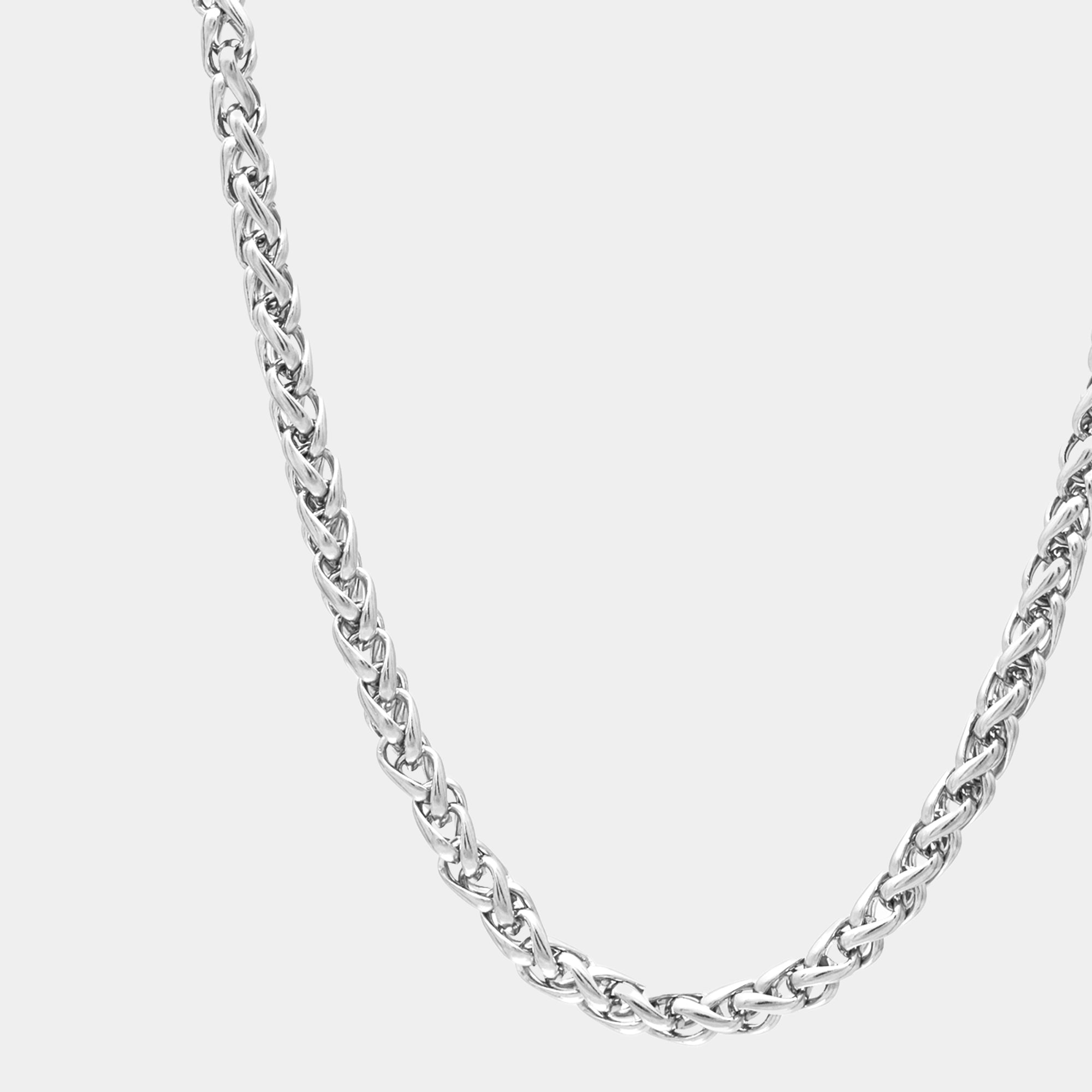 chunky non tarnish silver foxtail necklace 5mm wide