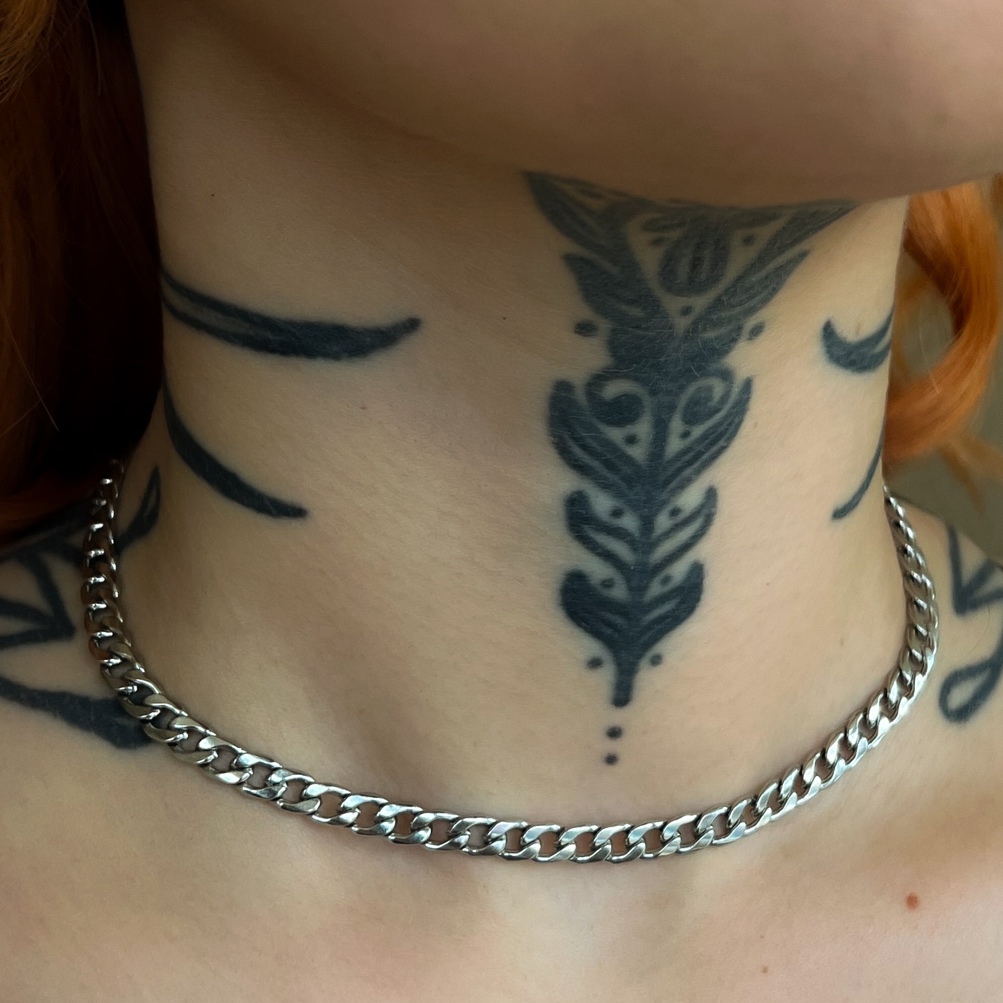 Cuban Link Chain Choker Necklace - (Gold) 5mm