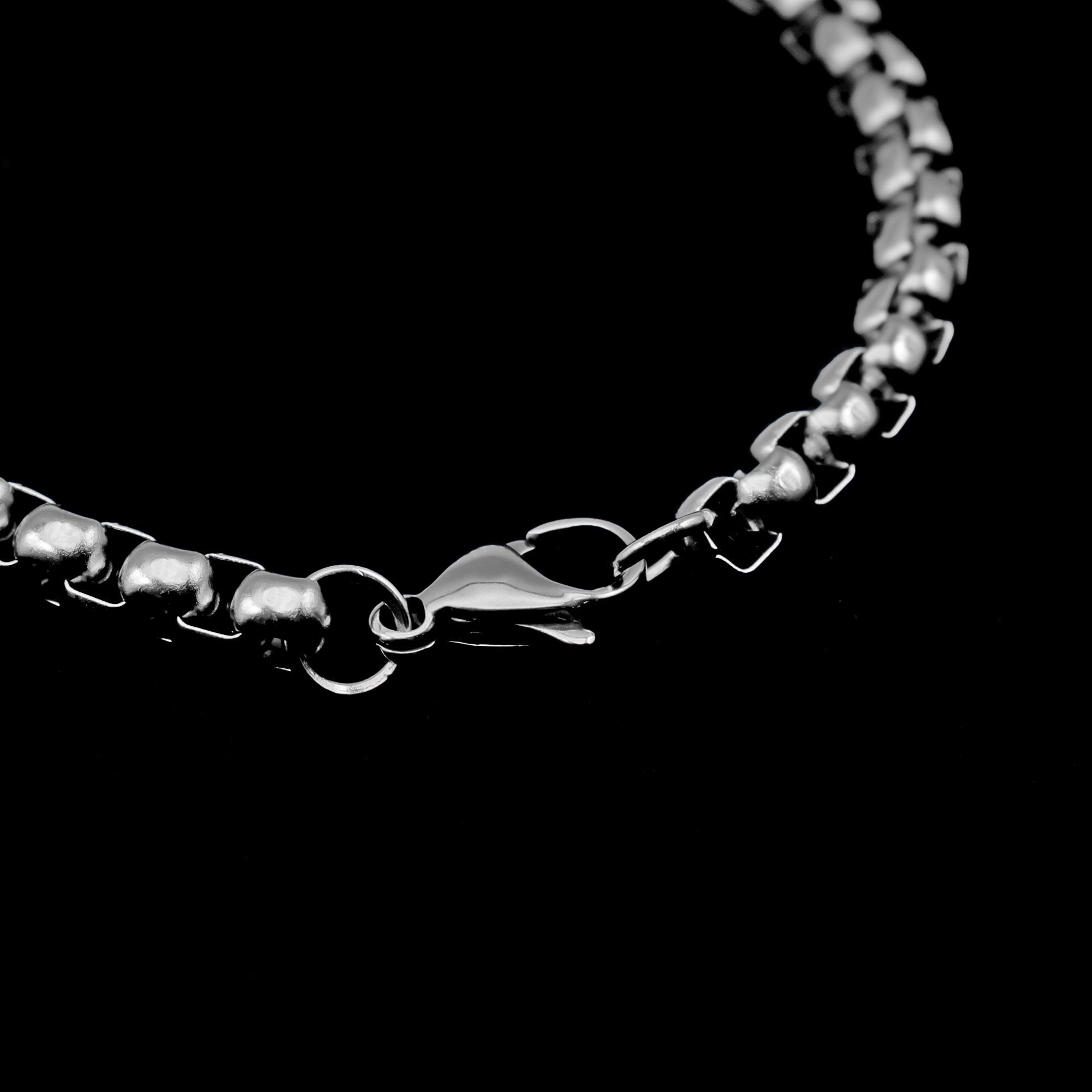 chunky silver box chain bracelet 6mm wide