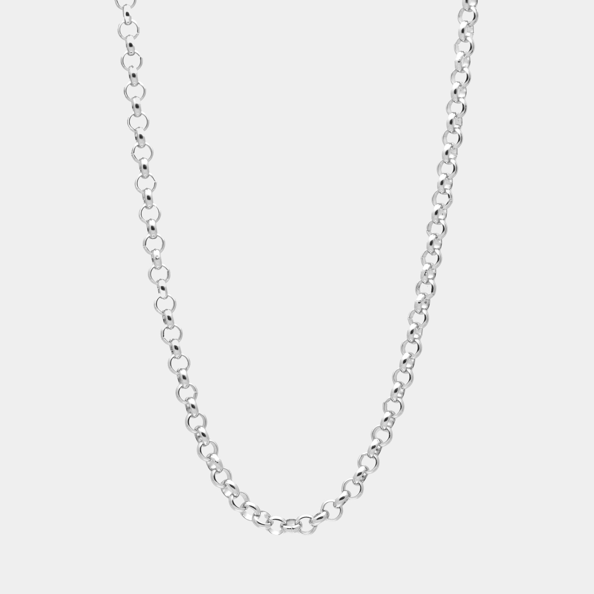chunky silver belcher necklace 7mm wide non tarnish jewellery