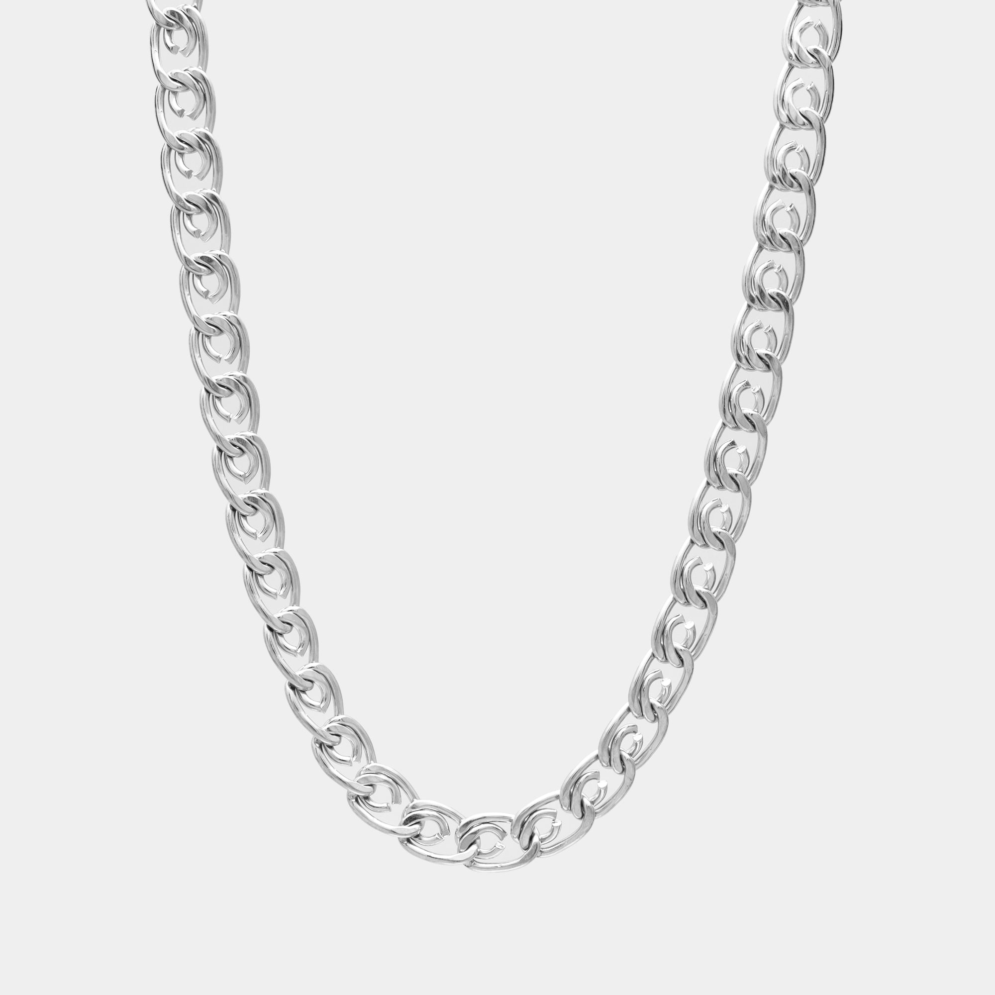 Non tarnish Chunky silver Lumachina necklace 8mm wide links