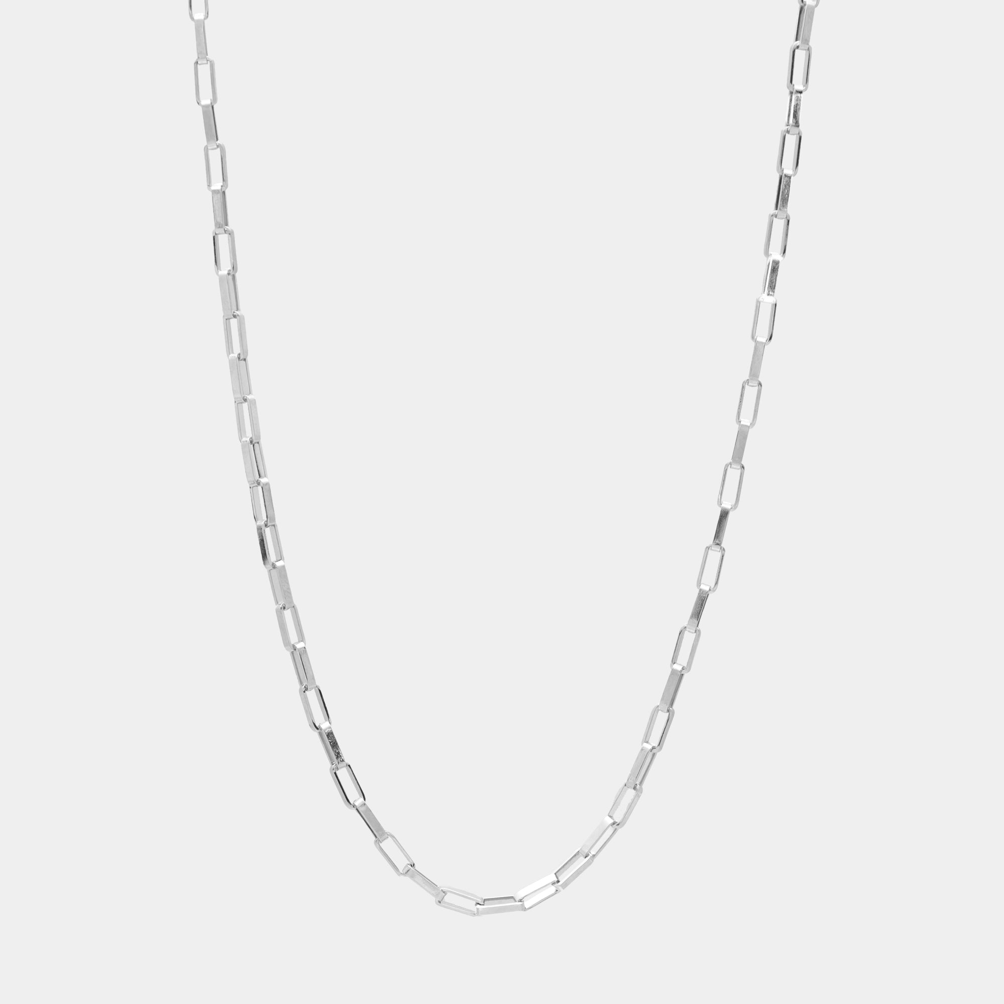 Non tarnish silver paperclip chain necklace 8mm links