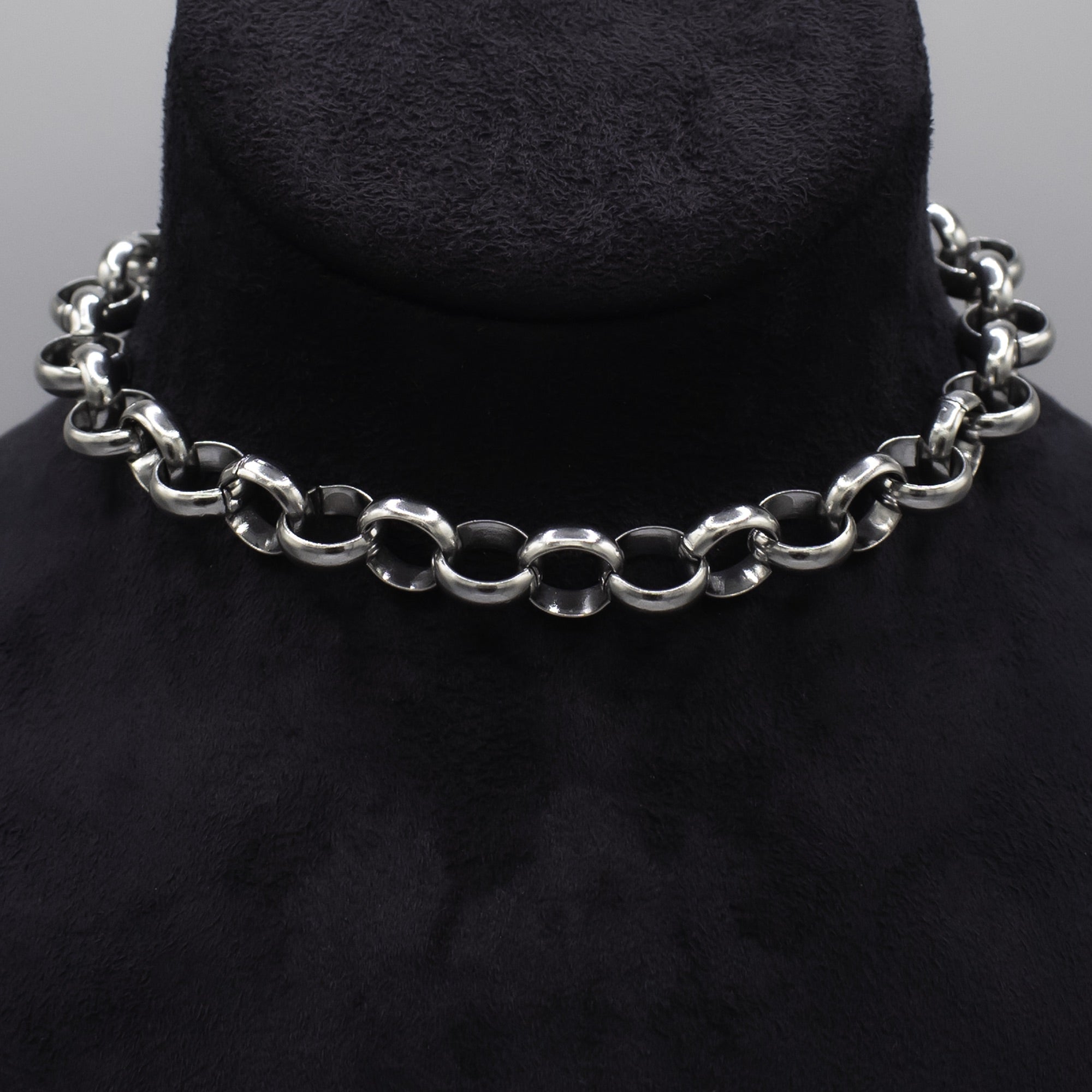Chunky belcher chain 12mm thick in silver stainless steel