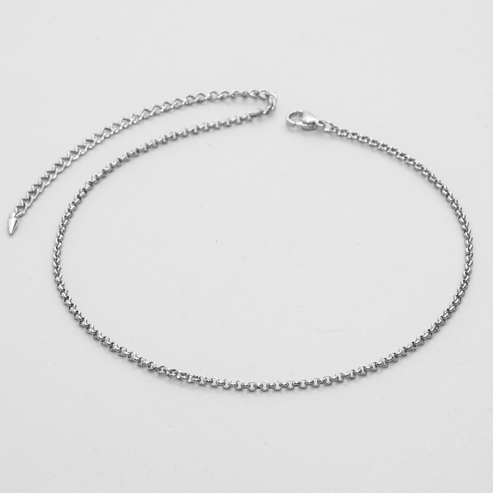 belcher chain choker necklace in silver 2mm