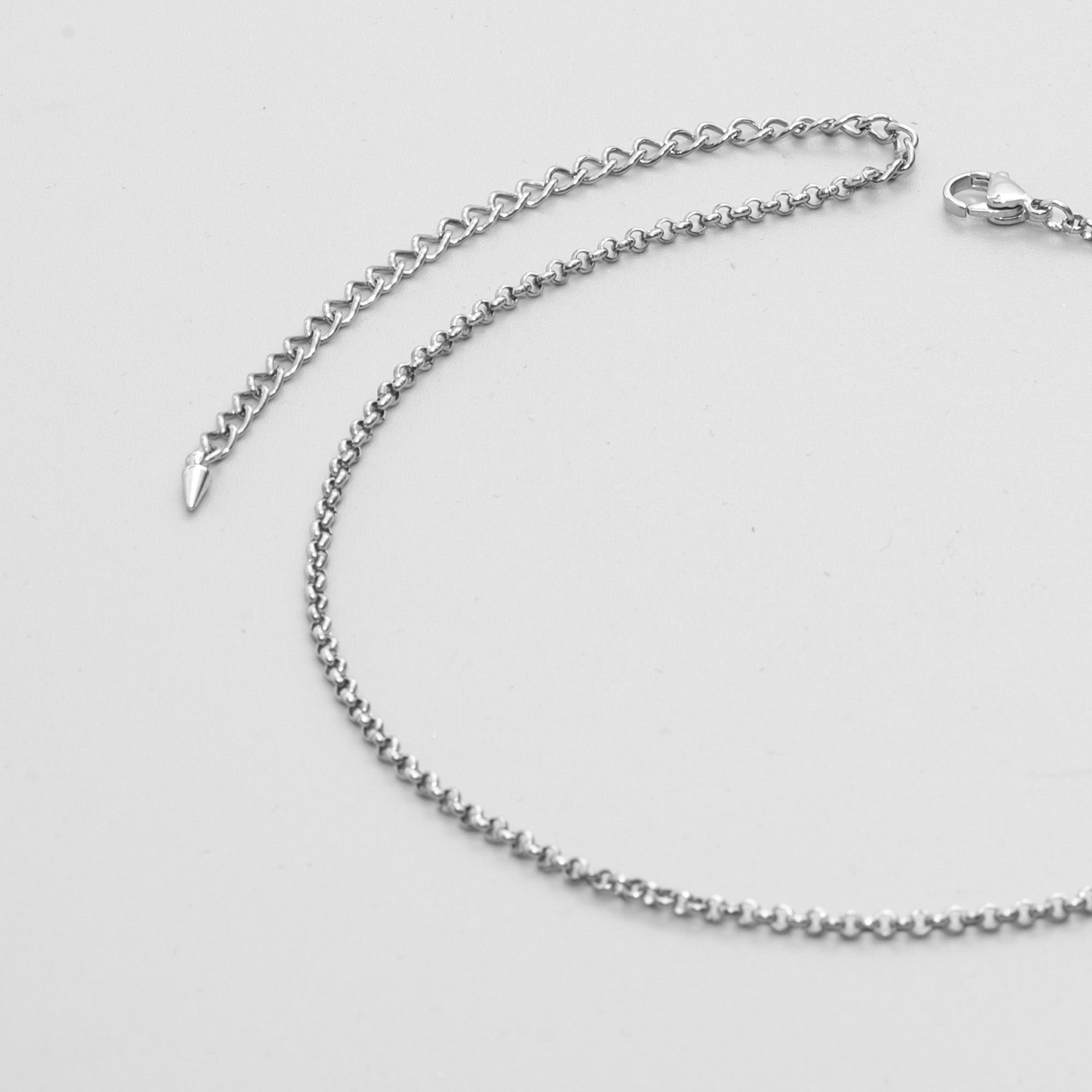 belcher chain choker necklace in silver 2mm