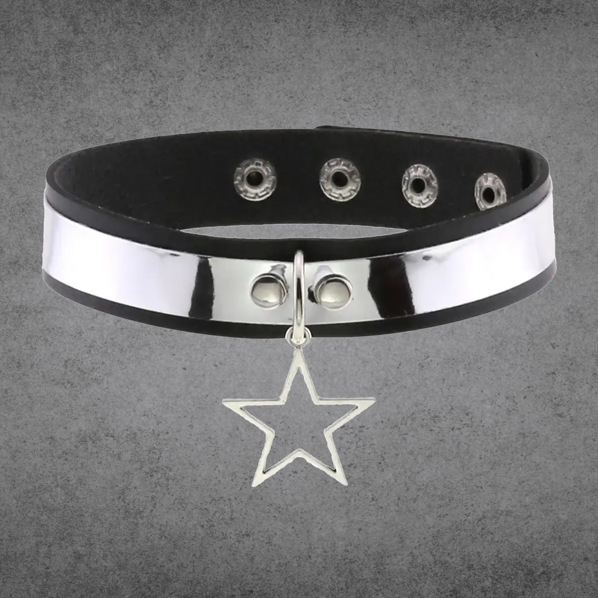 Black and Chrome star Gothic collar