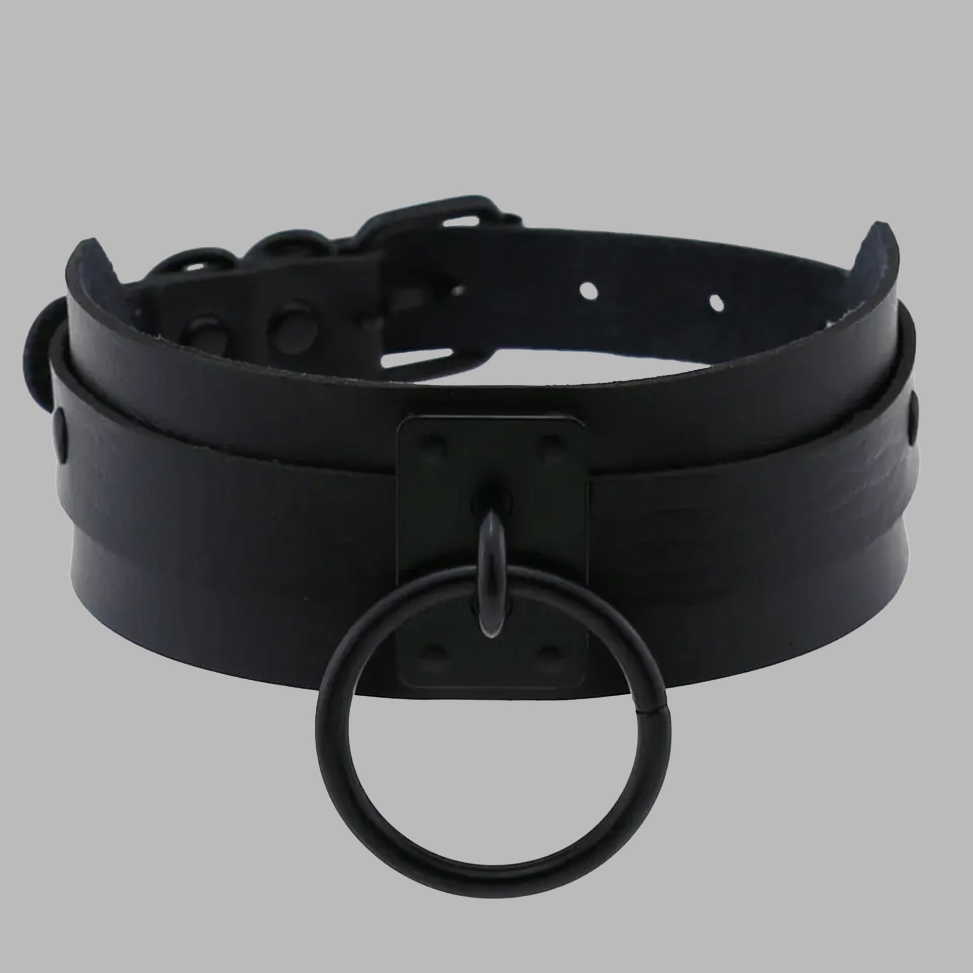 Blacked Out Gothic O Ring Collar