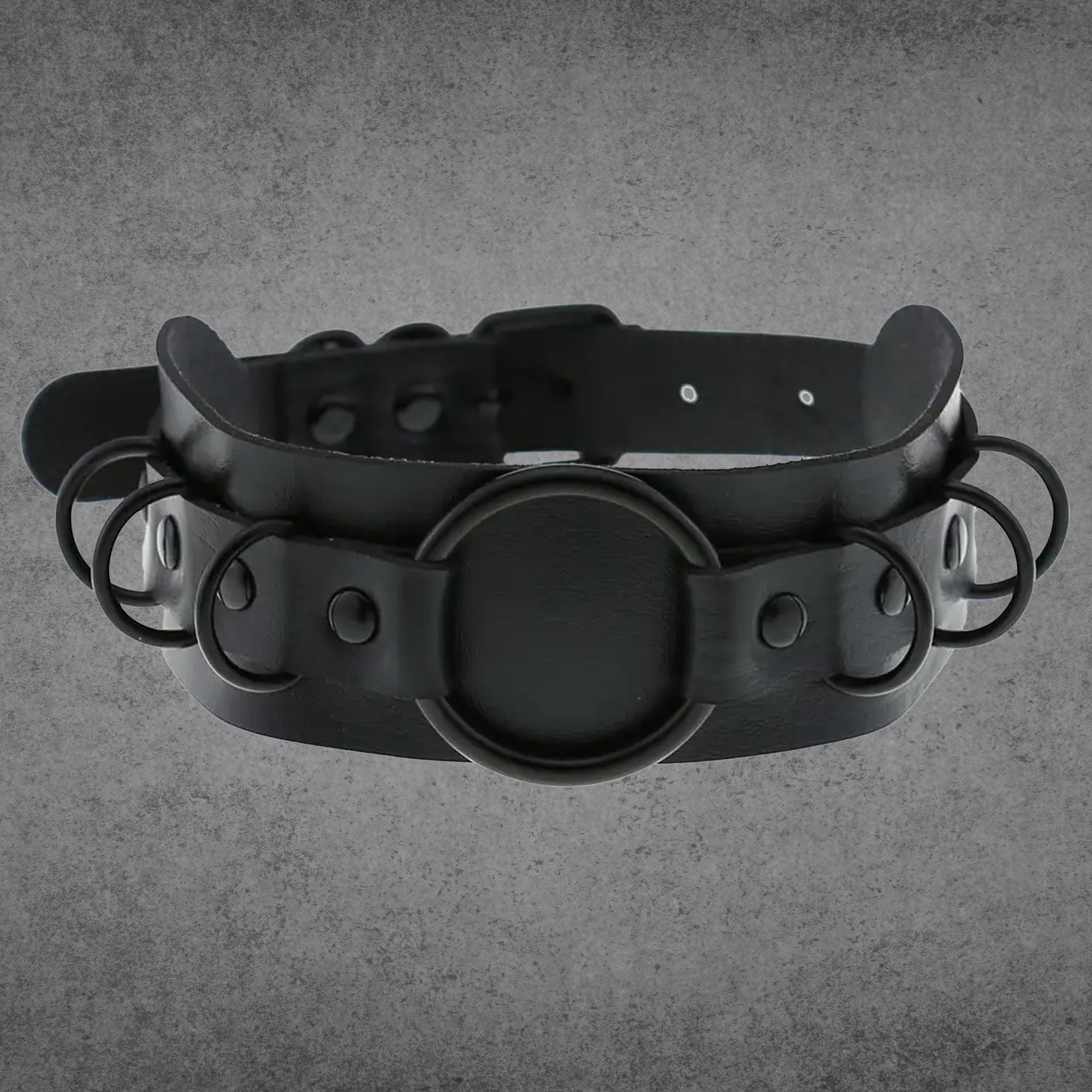 All black Gothic O Ring collar