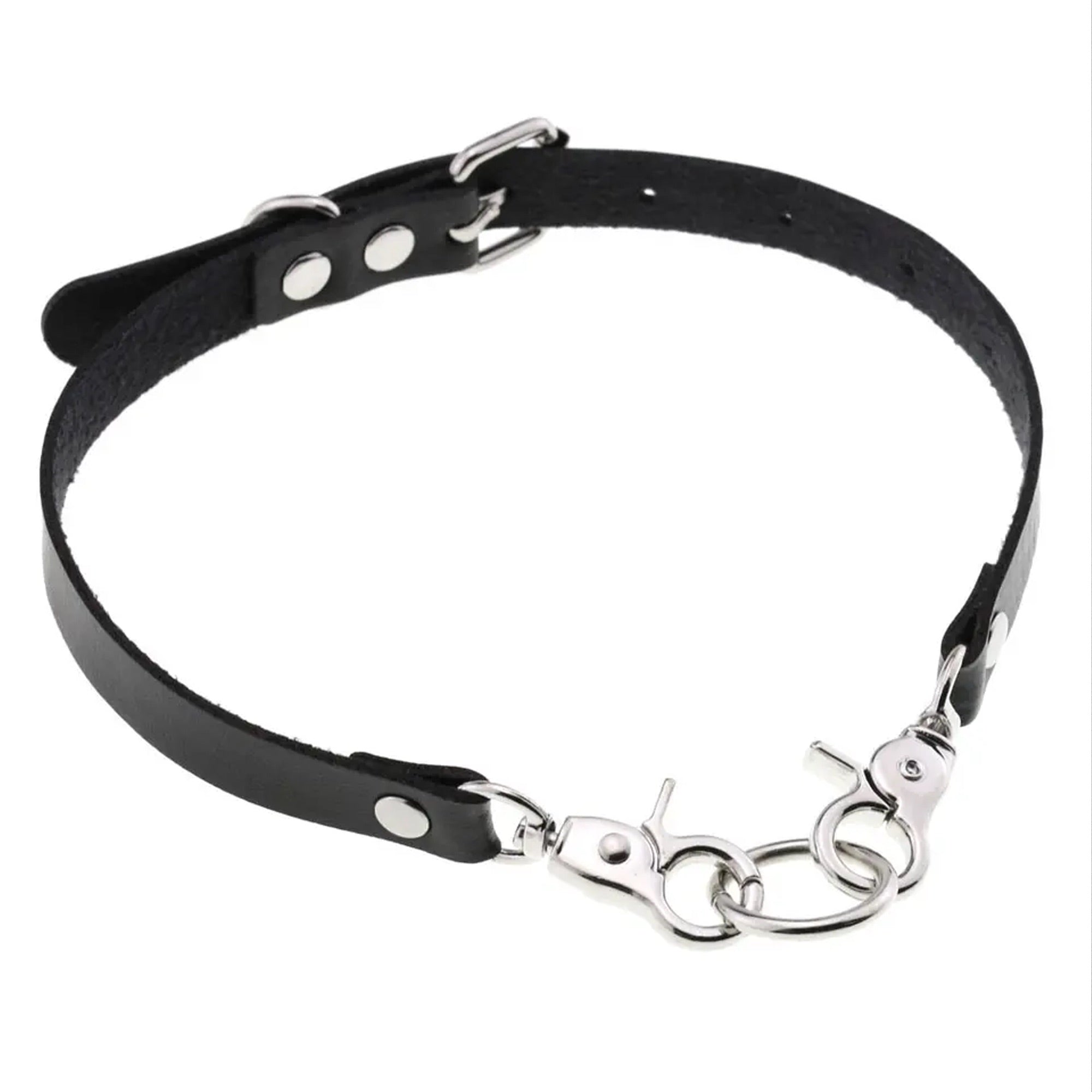 Black O ring clasp collar choker