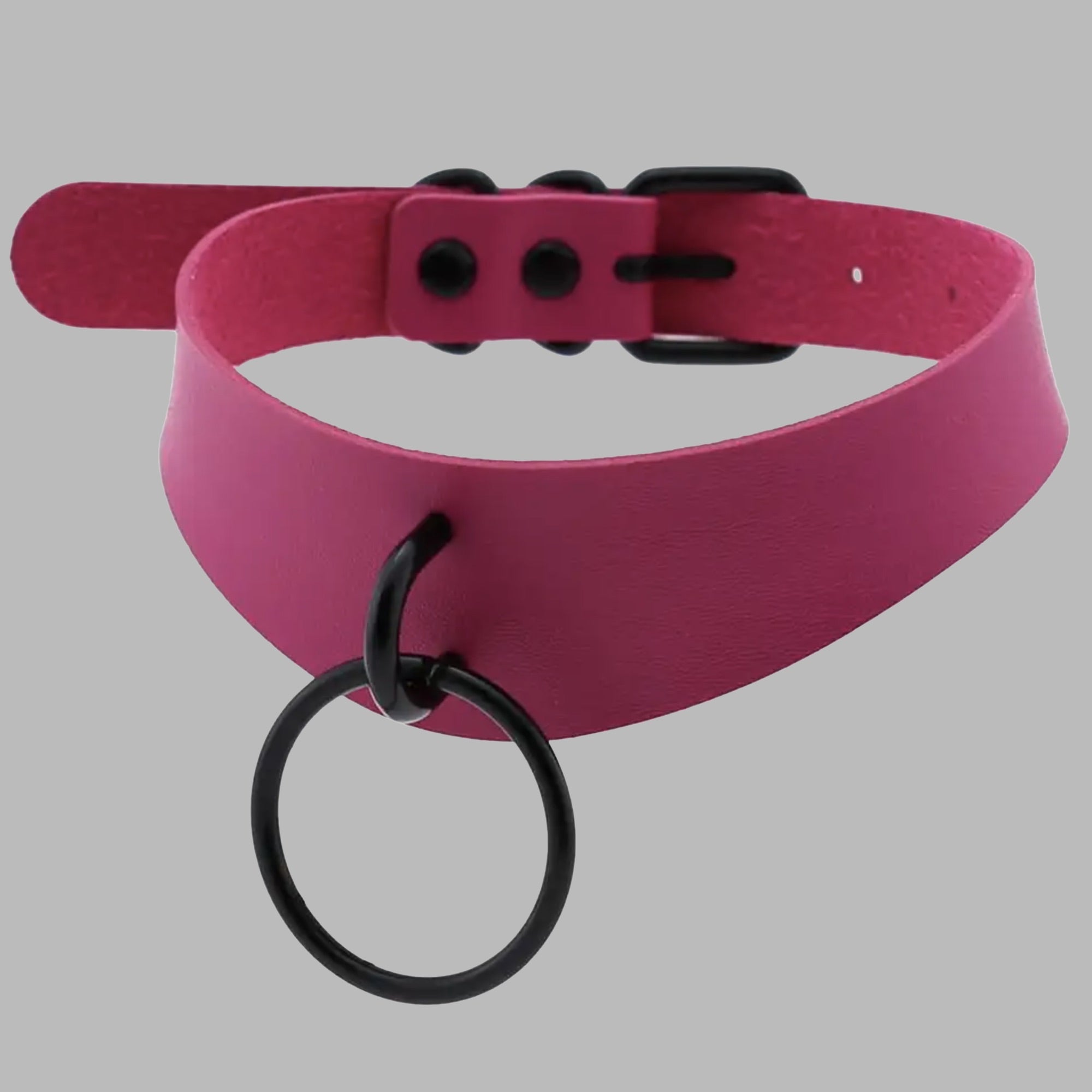 O-Ring-Haltungshalsband - Pink und Schwarz
