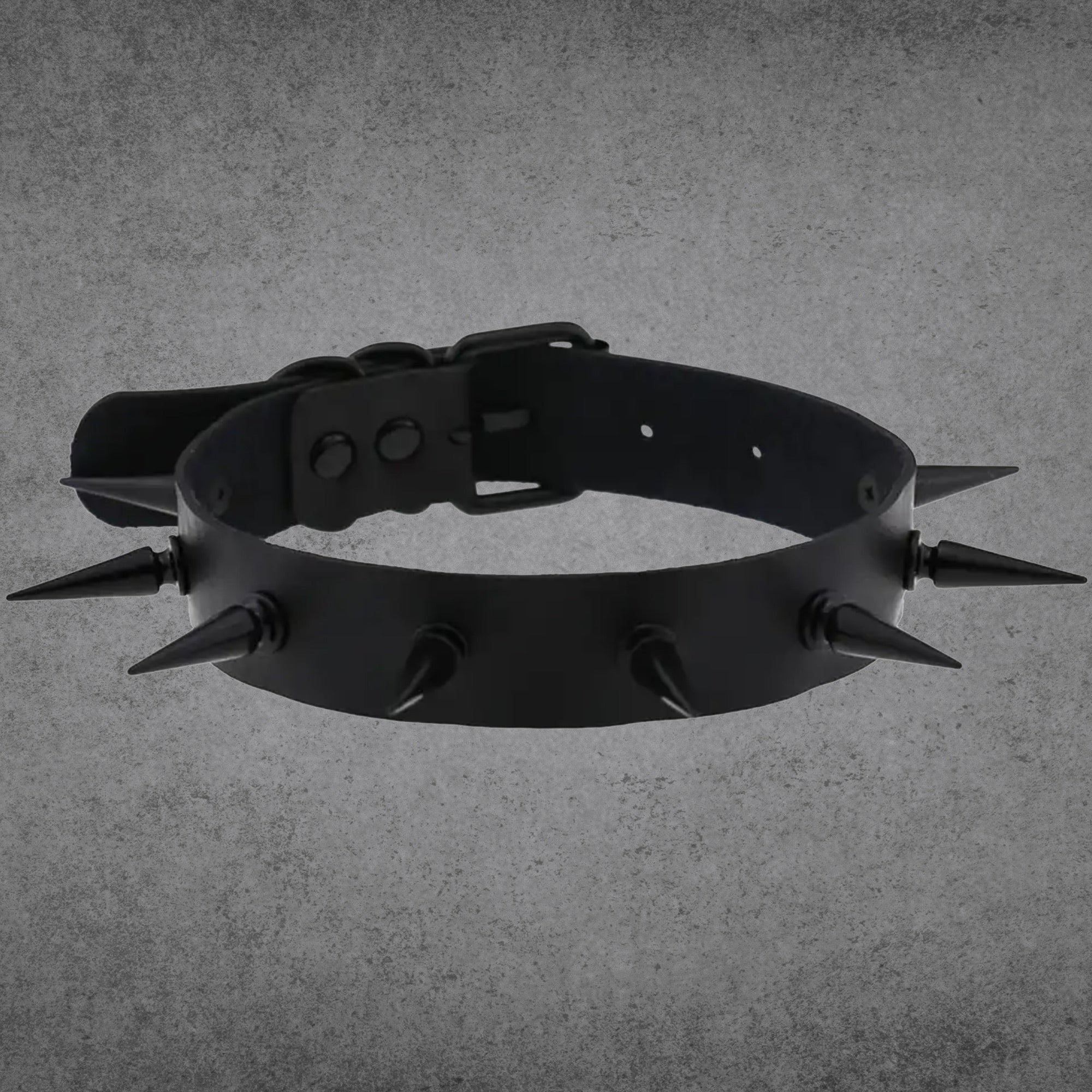 2 Inch Spike Collar - Black & Black