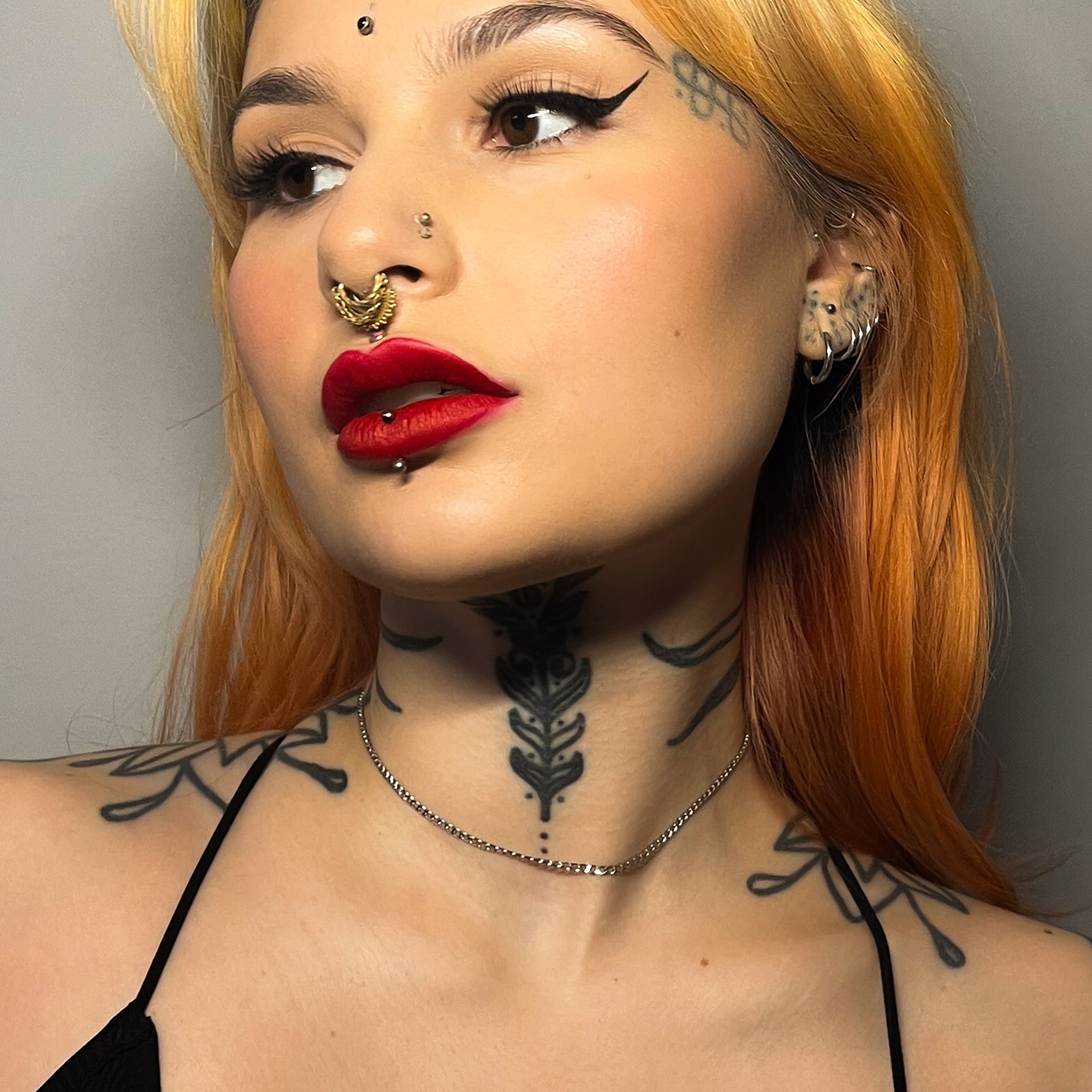 Cuban Link Chain Choker Necklace - (Gold) 3mm