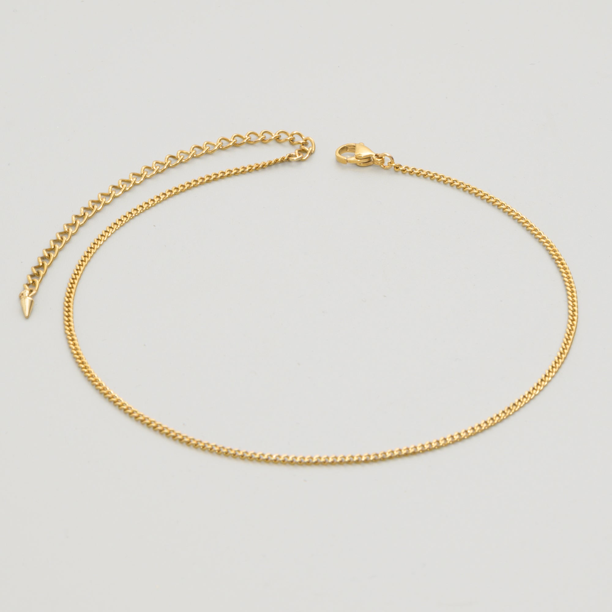 2mm dainty Gold cuban link choker chain necklace