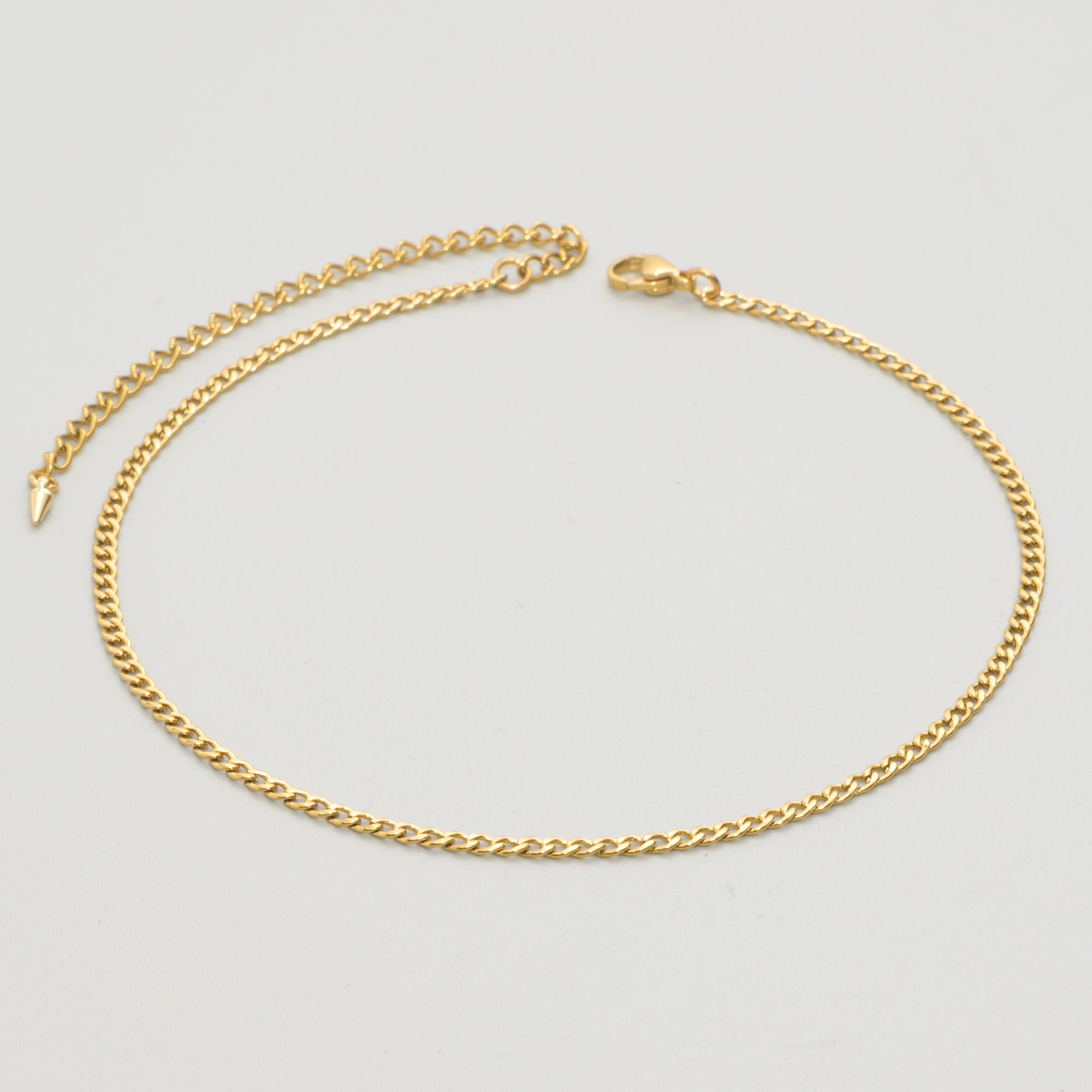 3mm dainty Gold cuban link choker chain necklace