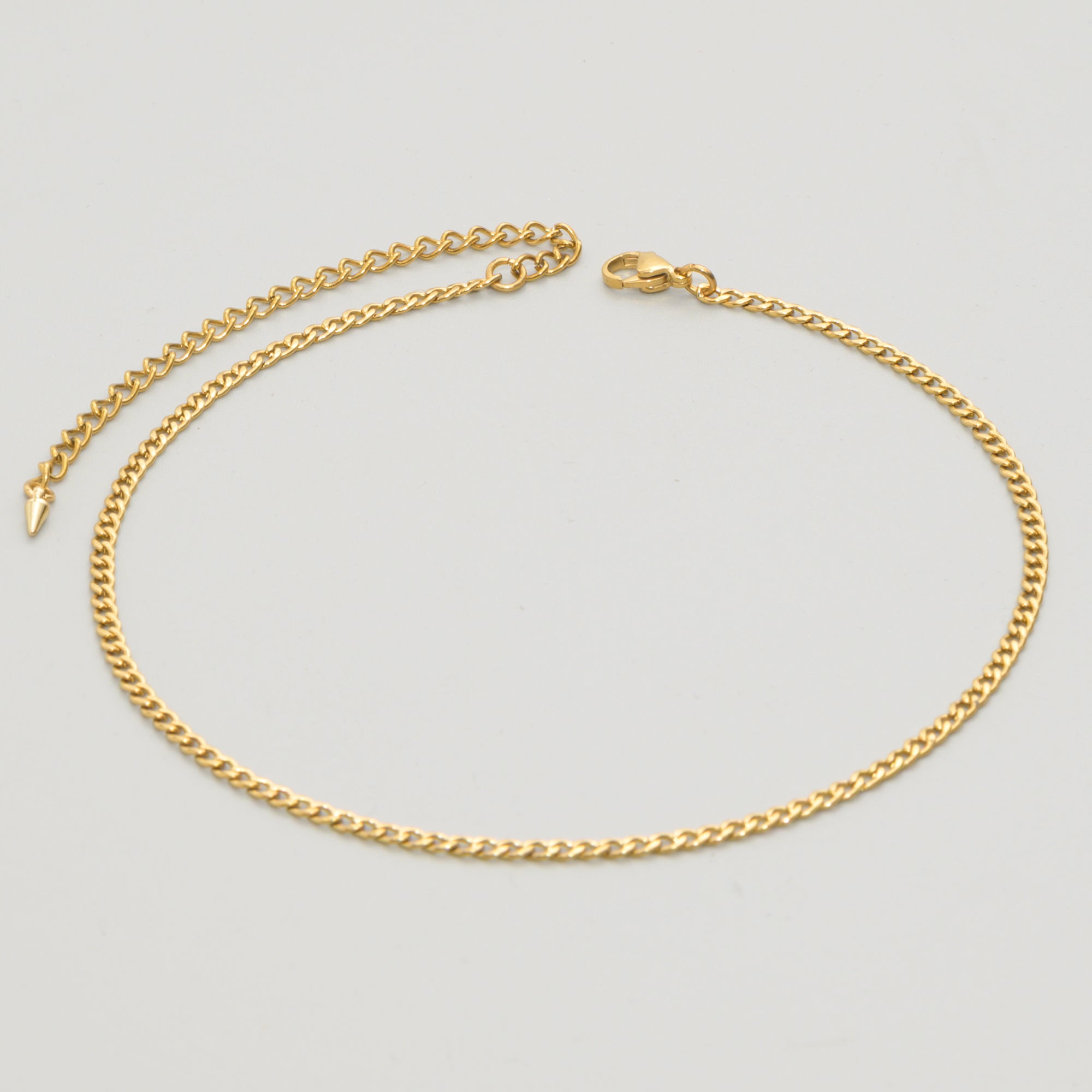 3mm dainty Gold cuban link choker chain necklace
