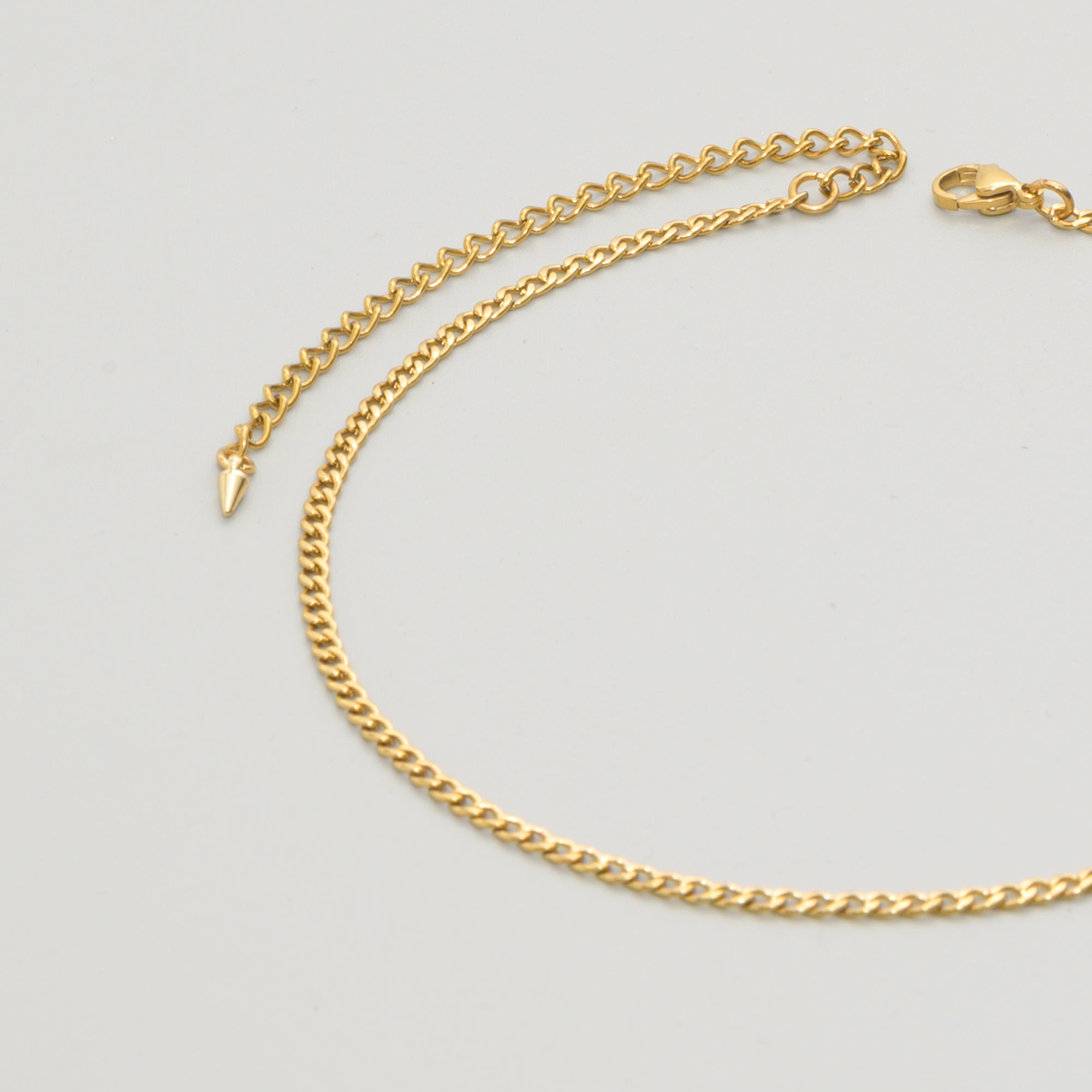 3mm dainty Gold cuban link choker chain necklace