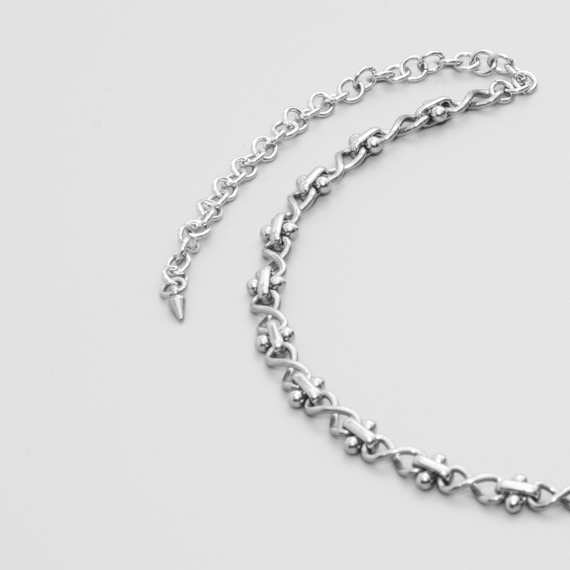 Eternity link choker necklace in silver stainless steel
