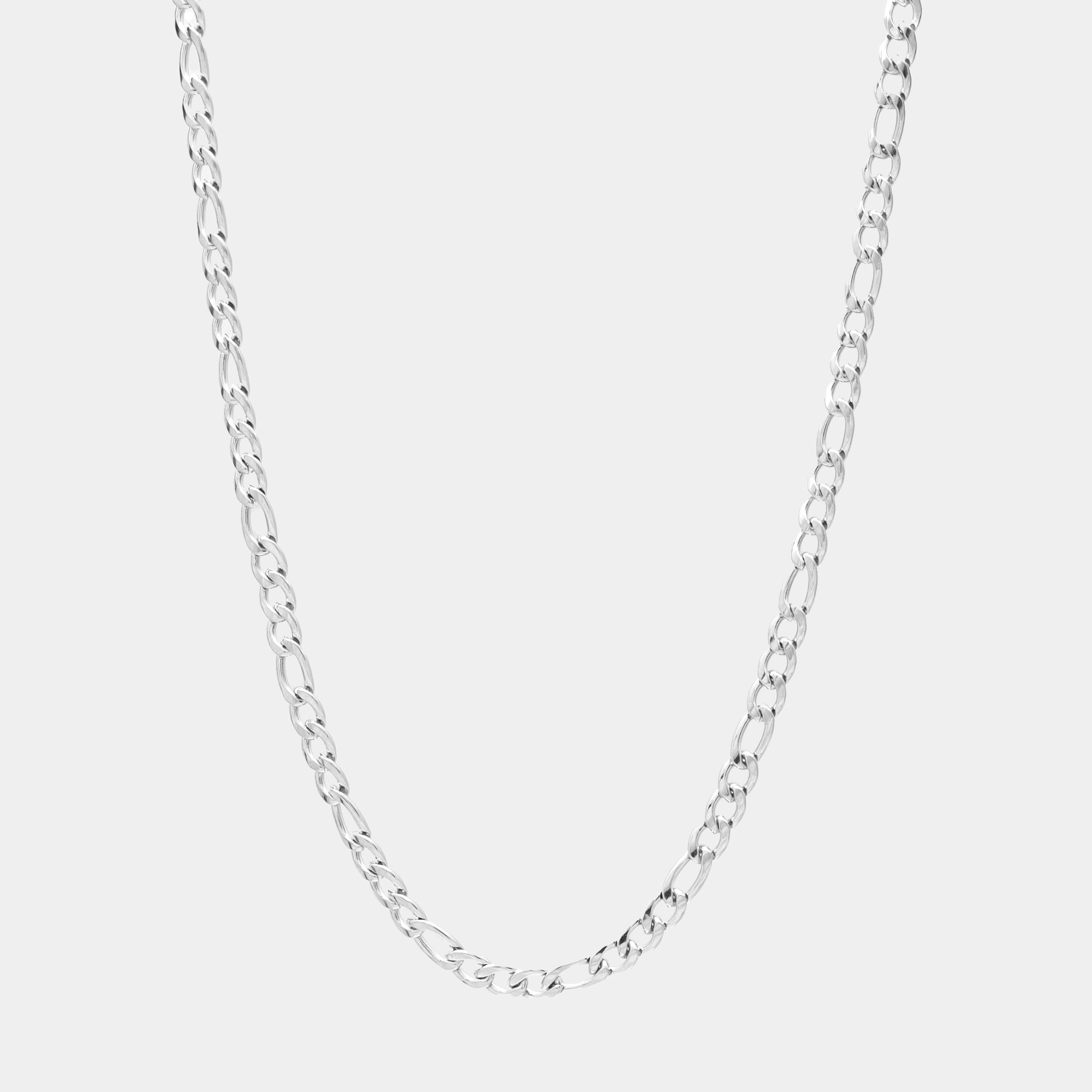 Silver figaro chain necklace 5mm non tarnish jewellery