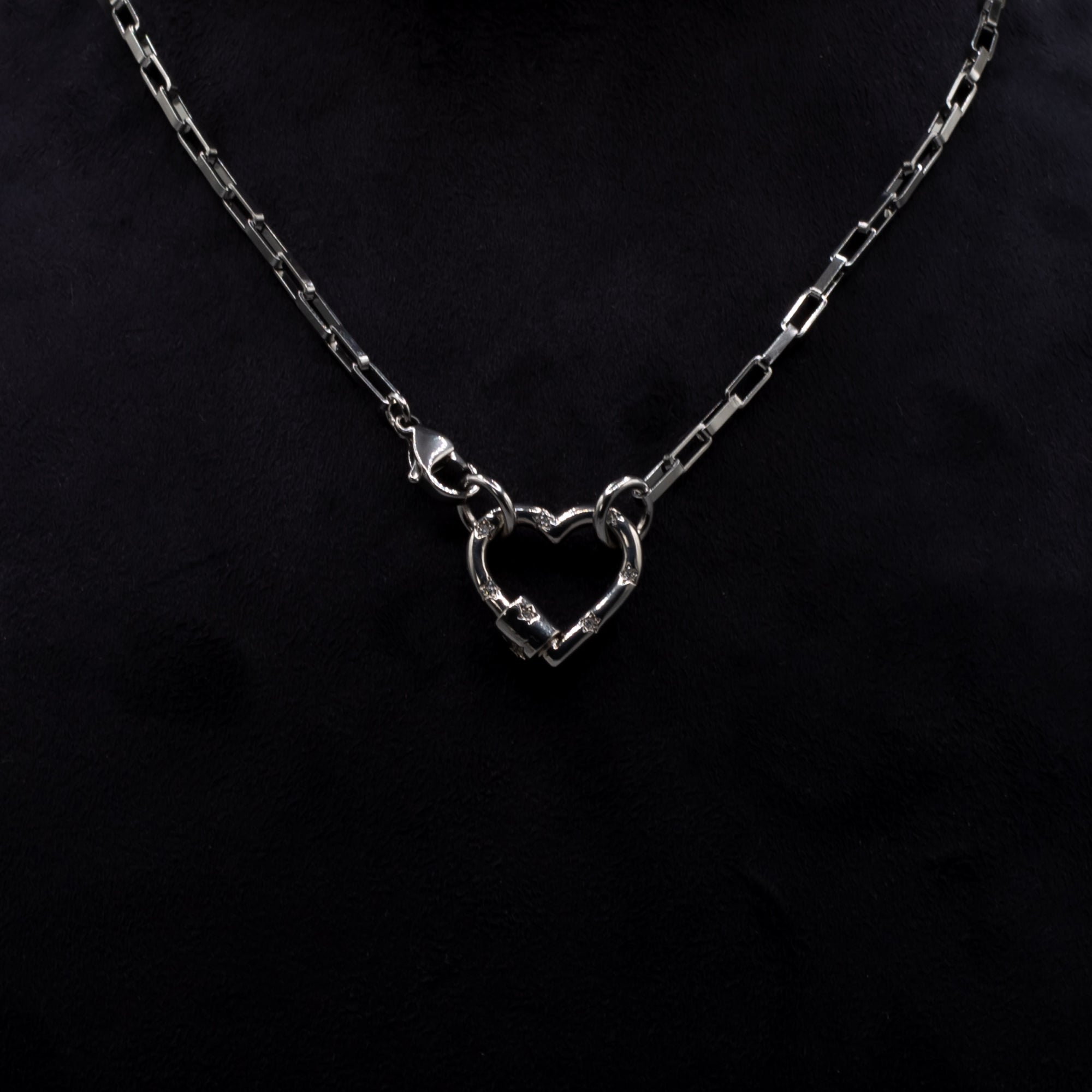 CZ Herz Karabiner Halskette (Silber)
