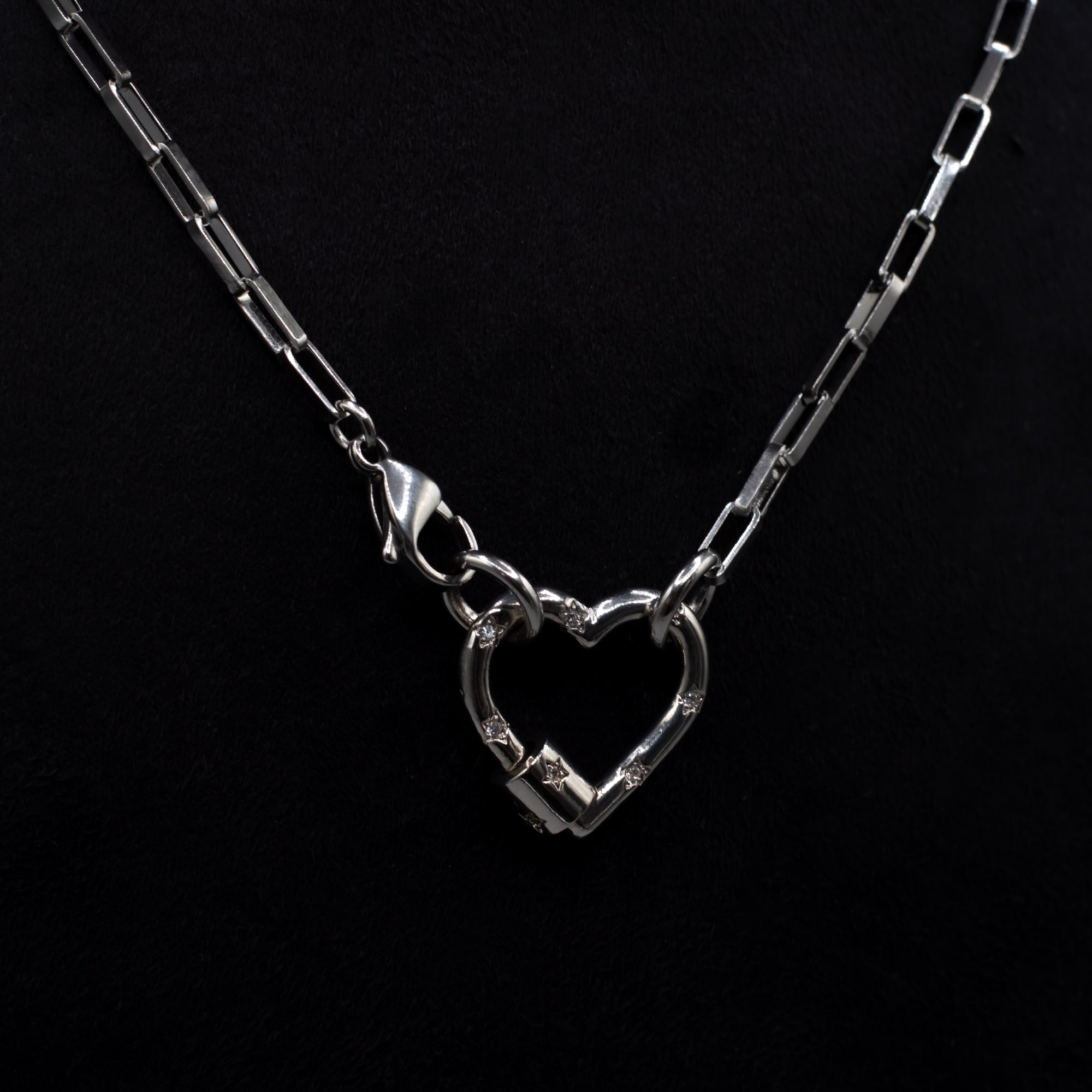CZ Herz Karabiner Halskette (Silber)