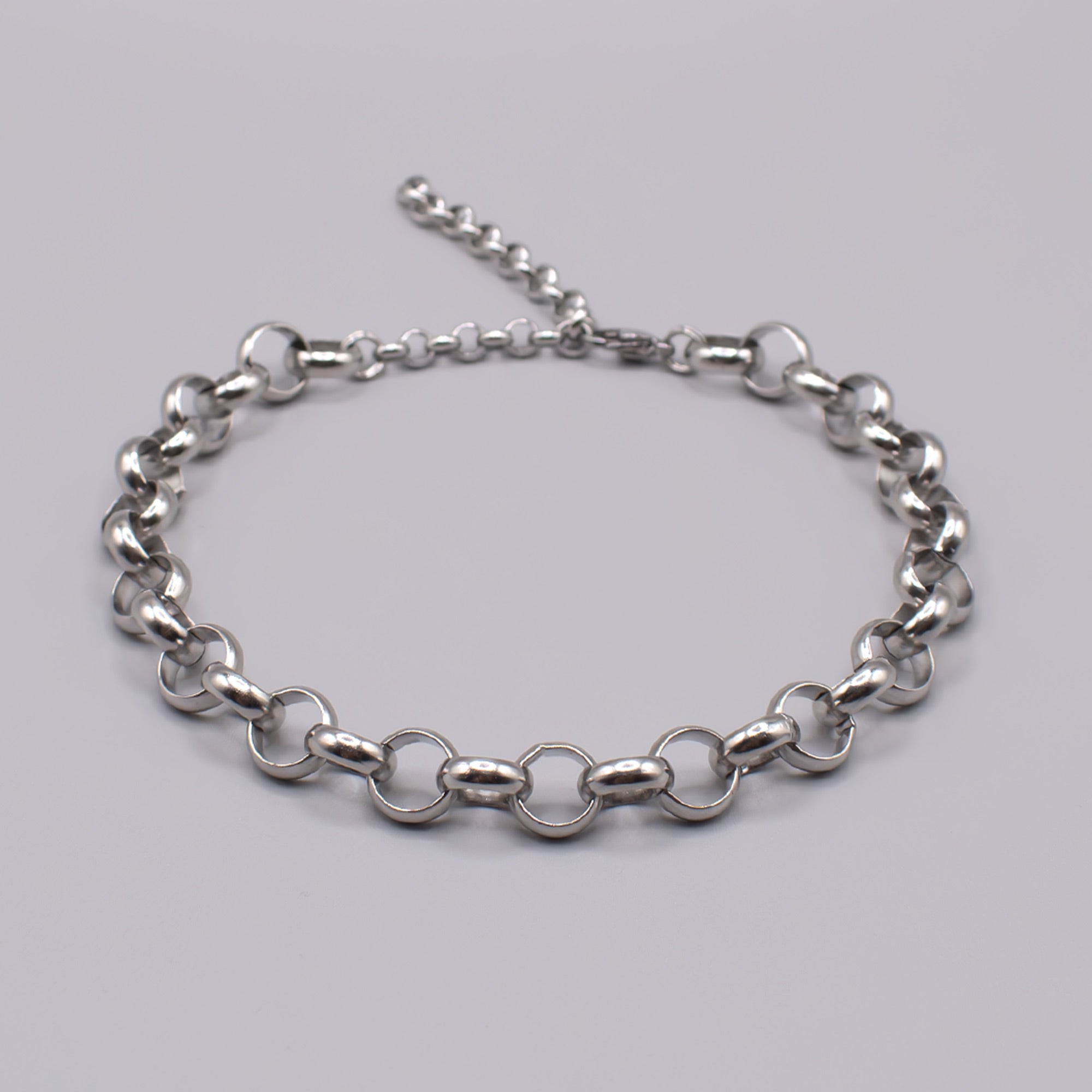 Collier ras du cou en grosse chaîne Belcher unie - (argent) 12 mm