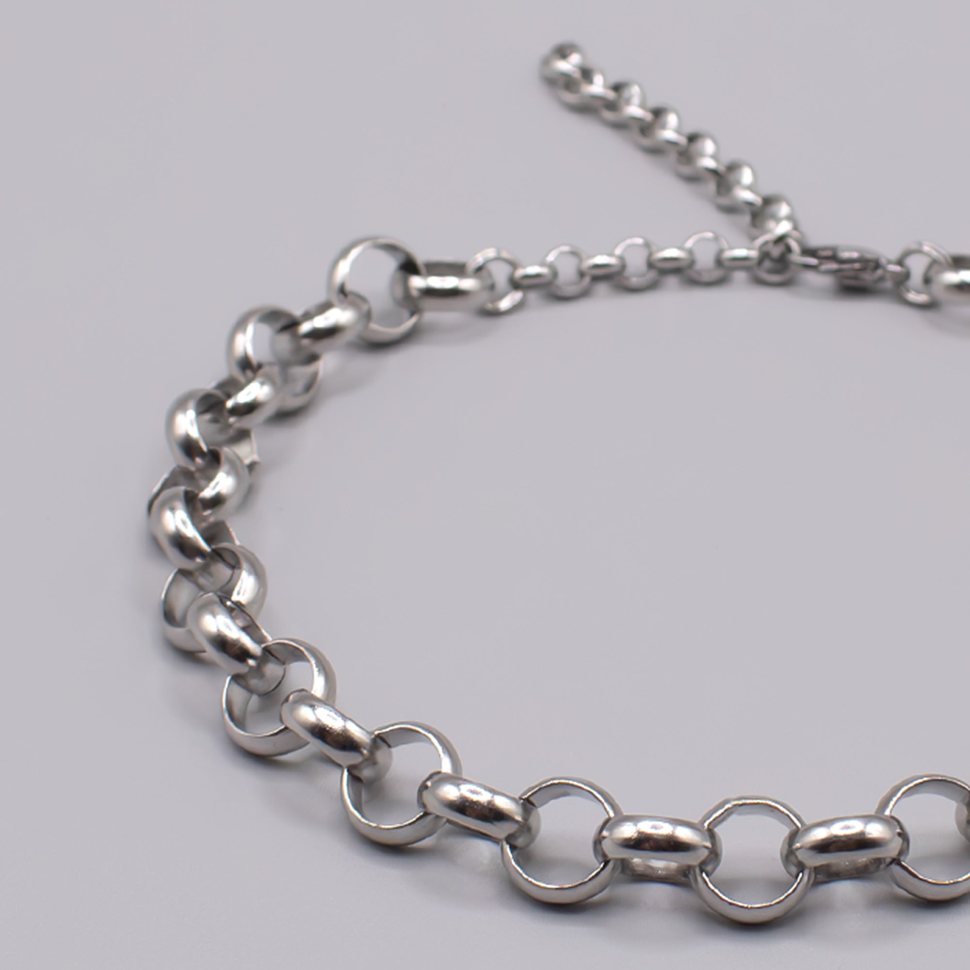 Collier ras du cou en grosse chaîne Belcher unie - (argent) 12 mm