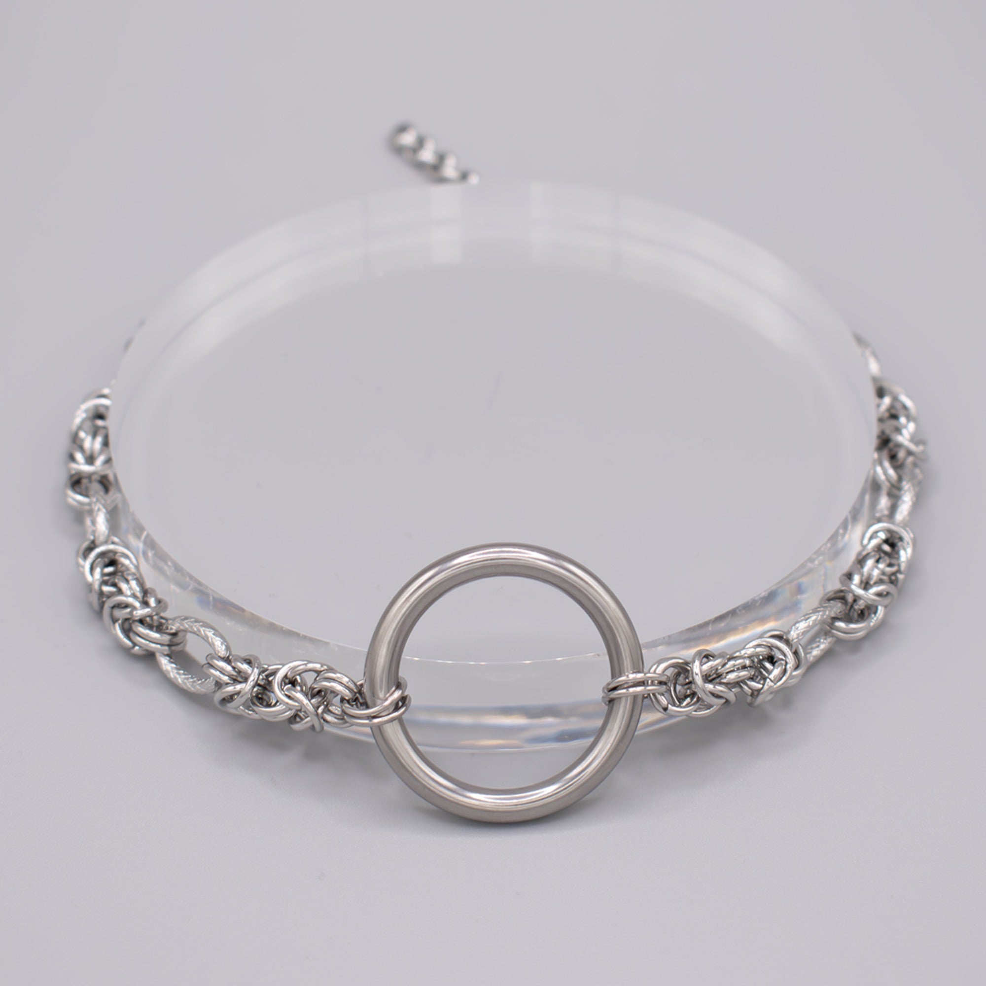 Silver Byzantine O ring choker necklace