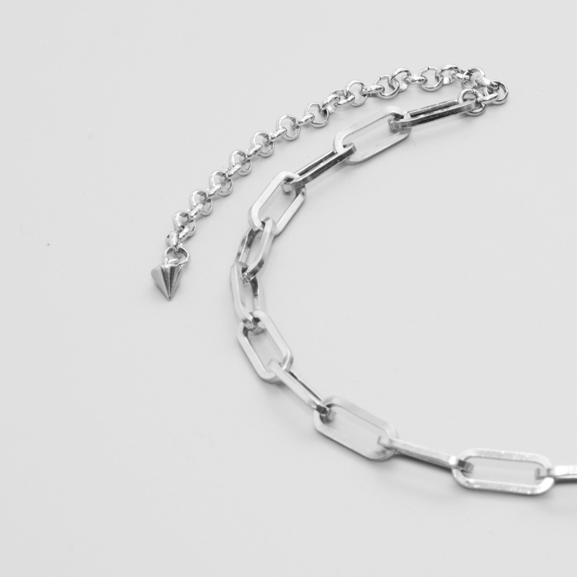 chunky paperclip choker necklace in silver