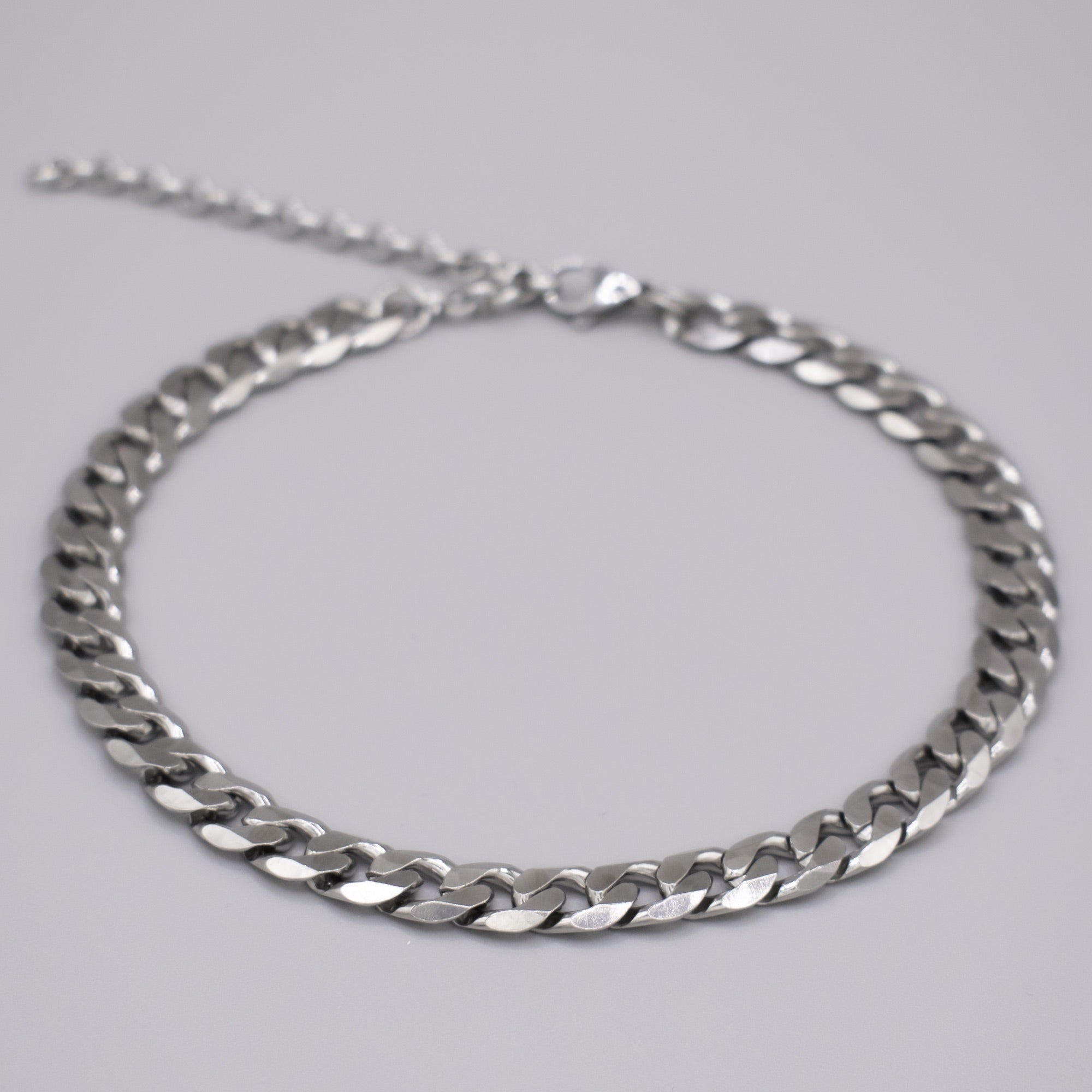Chunky cuban link choker necklace in silver