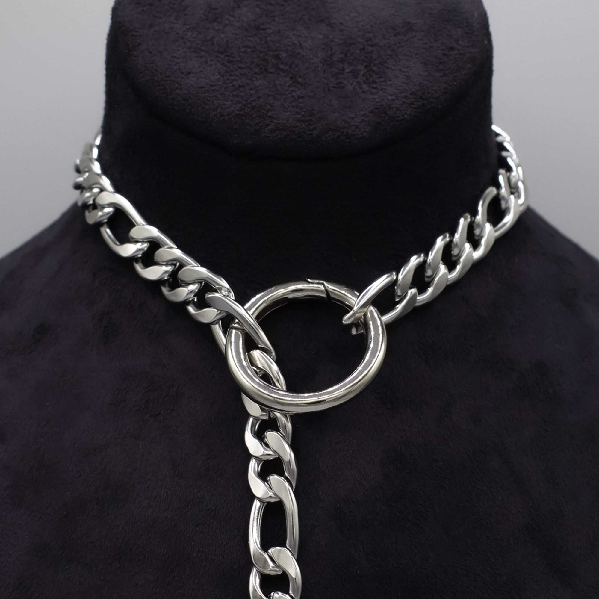 Thicc Figaro Chain O Ring Choker Chain - (Silver) 12mm