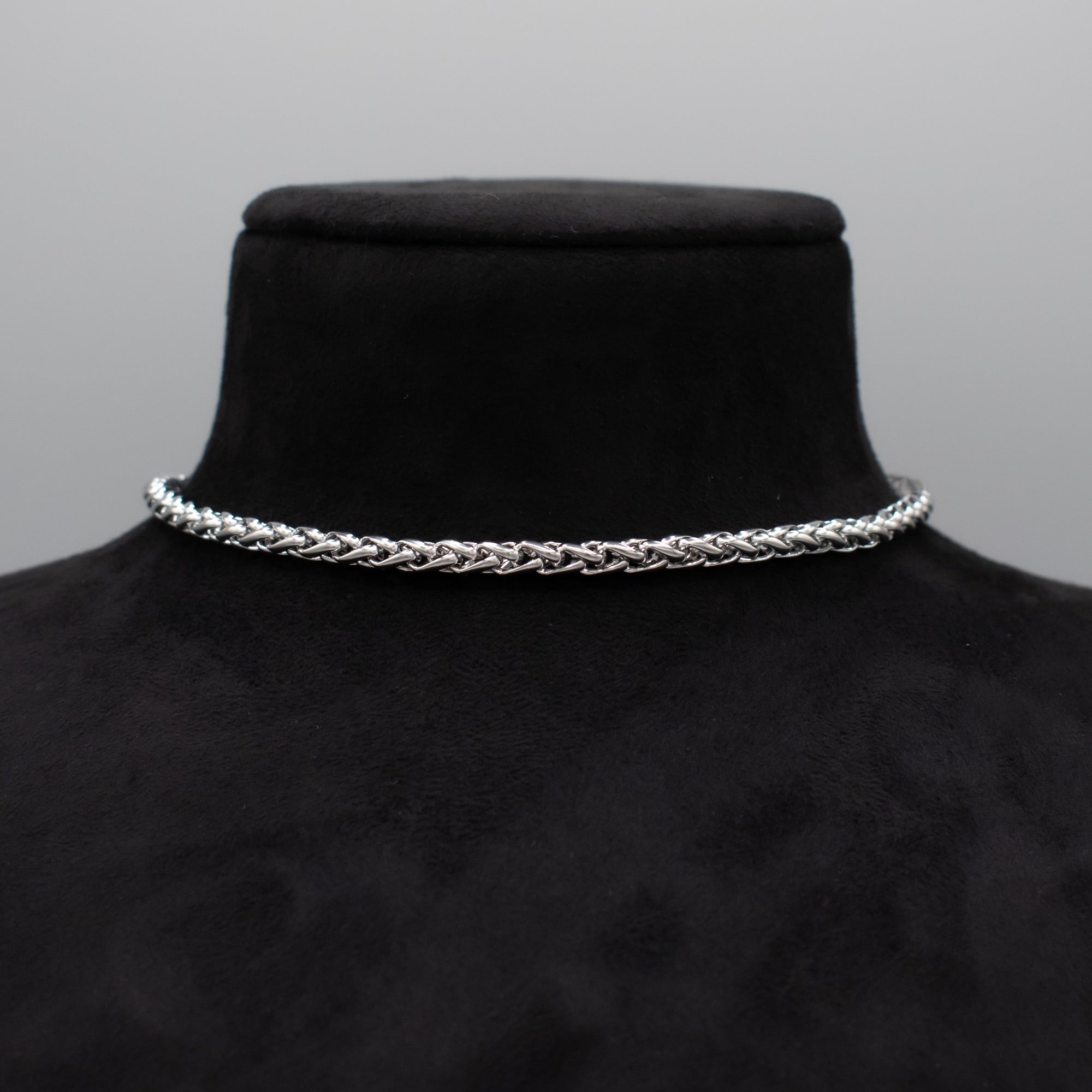 5mm stainless steel wheat chain choker