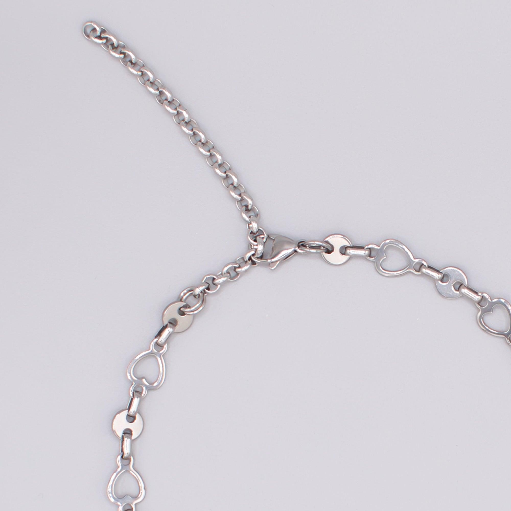 Linked Love Choker Necklace (Silver)