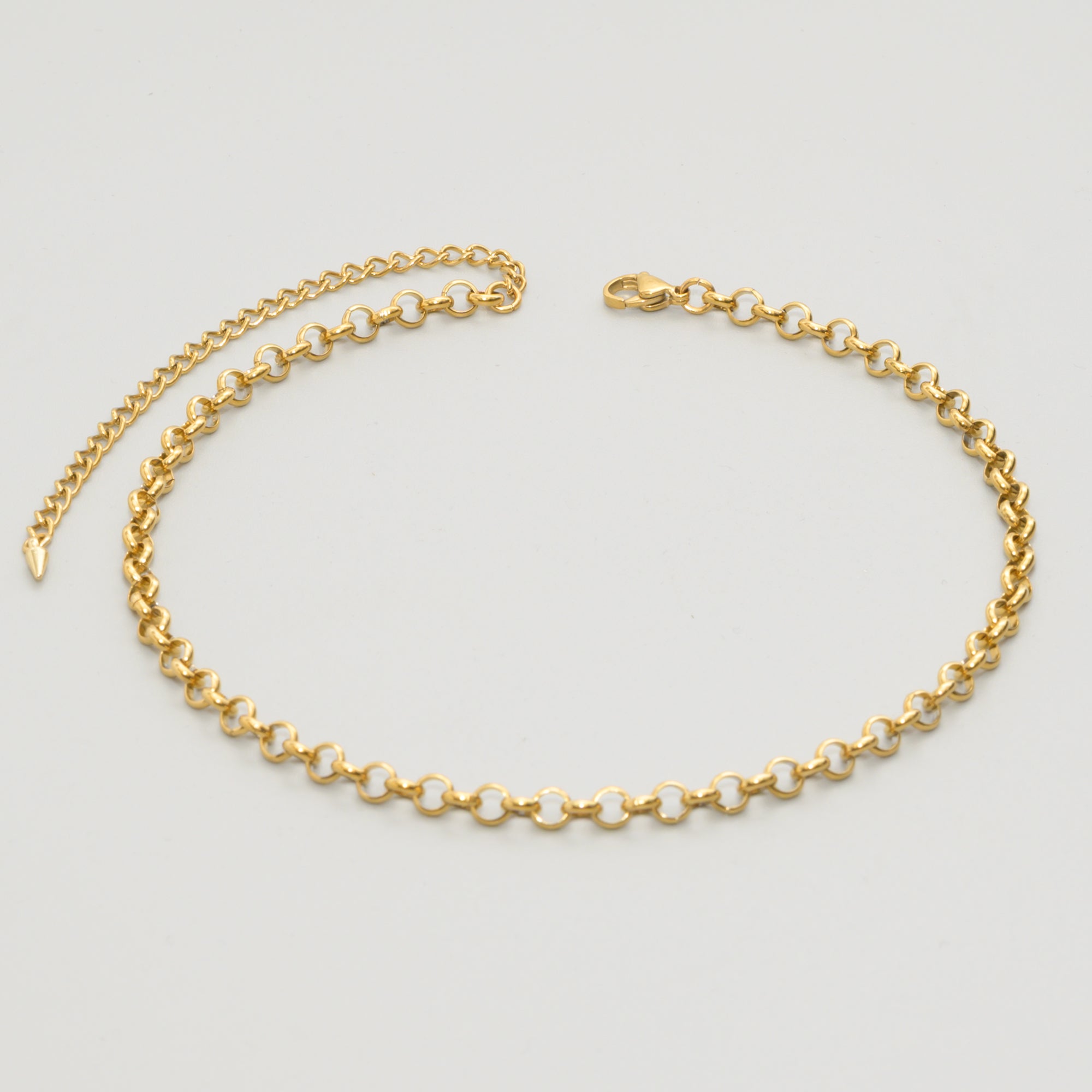belcher chain choker necklace in gold 4mm