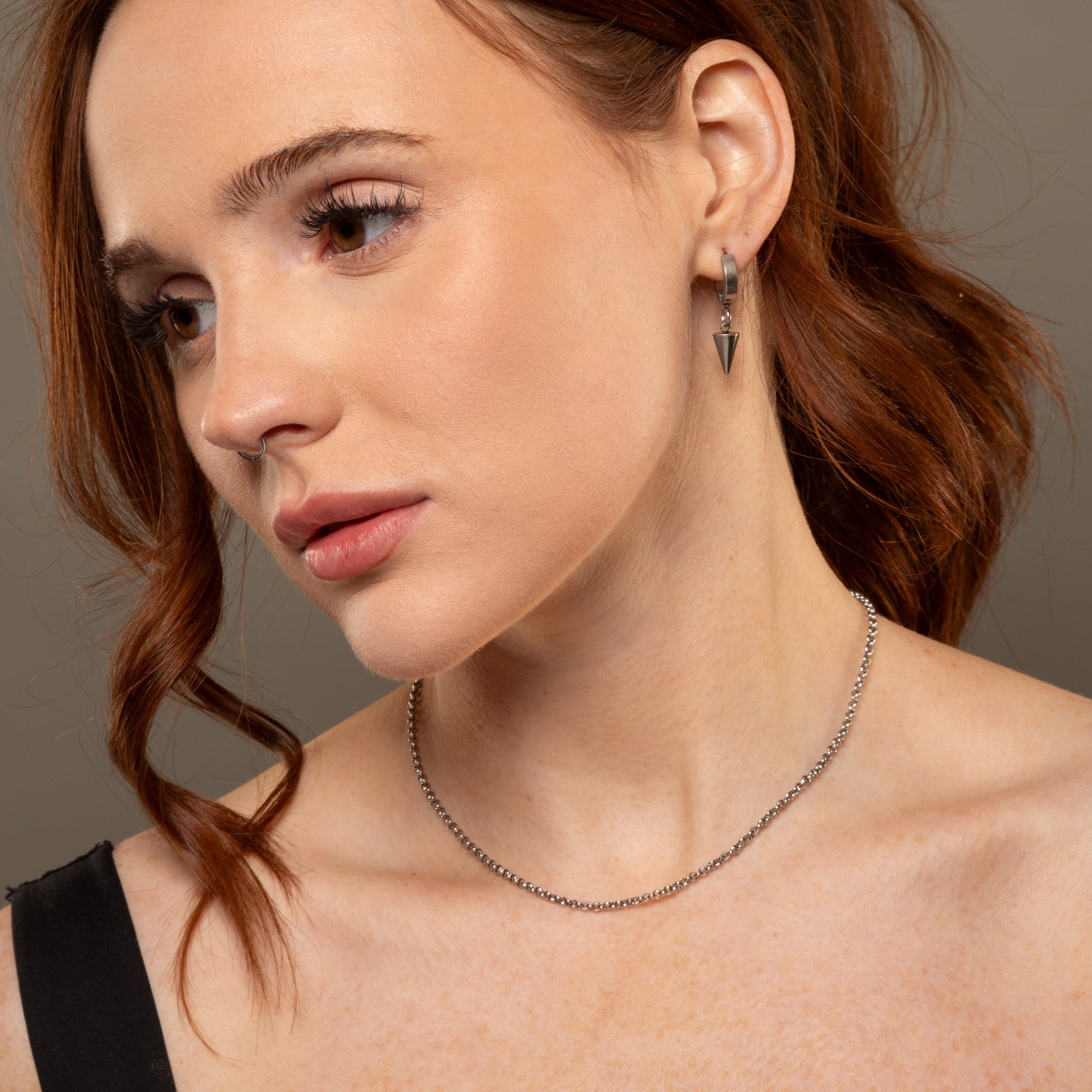 belcher chain choker necklace in silver 2mm