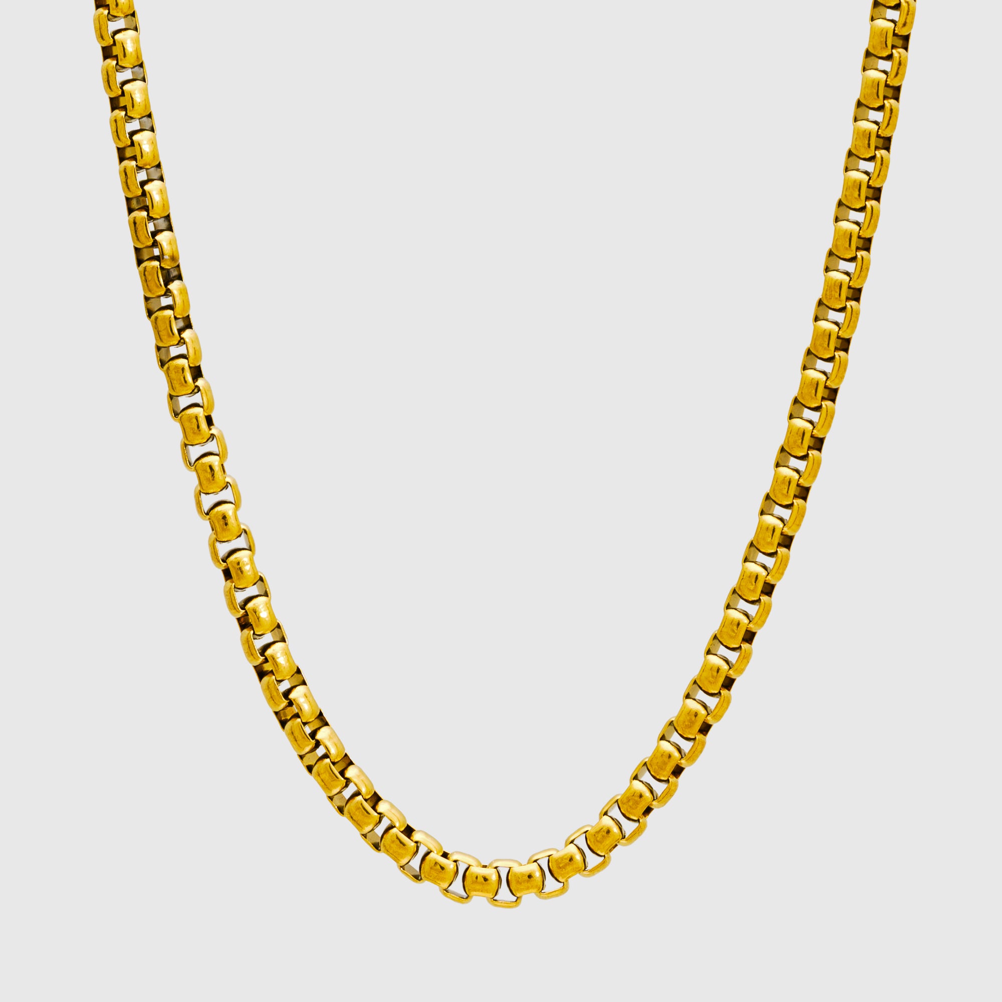 Round Chunky Box Chain Necklace - (Gold) 6mm
