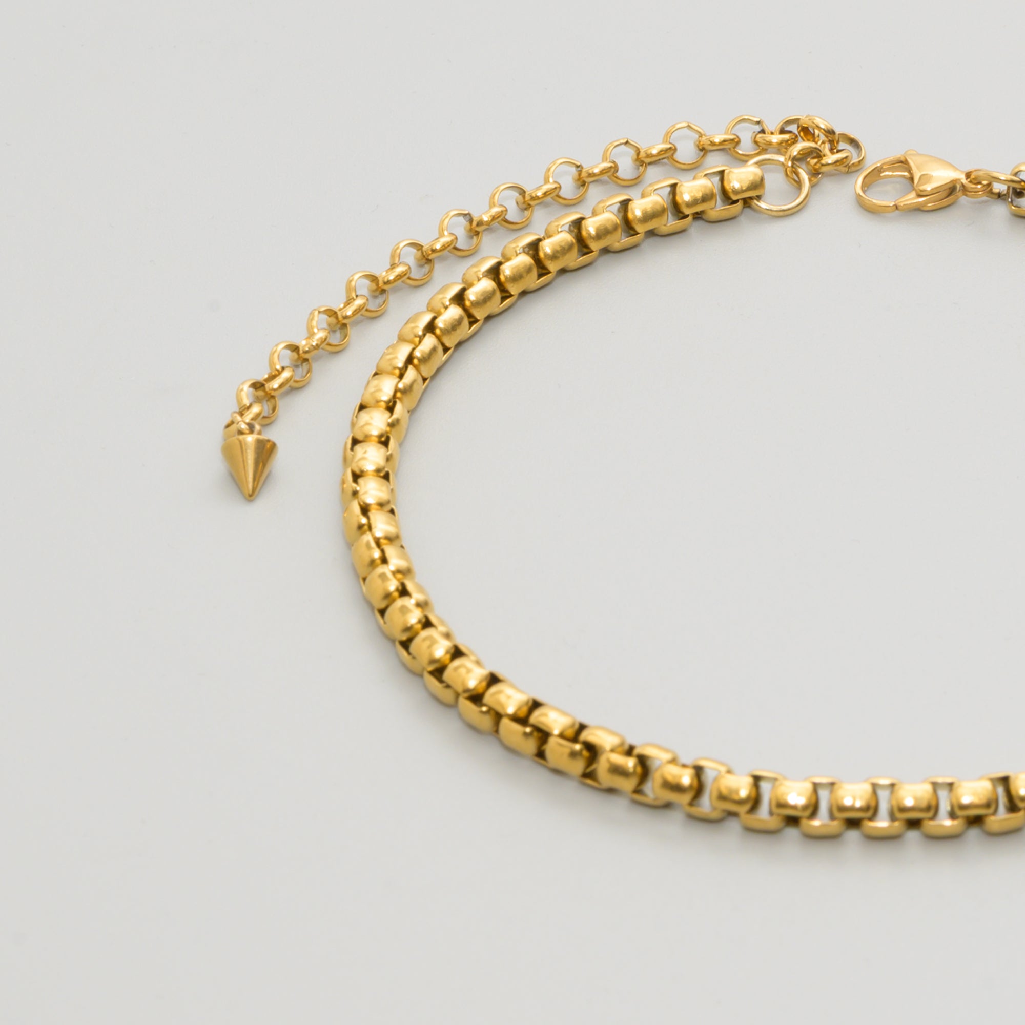 chunky gold box chain choker necklace 6mm