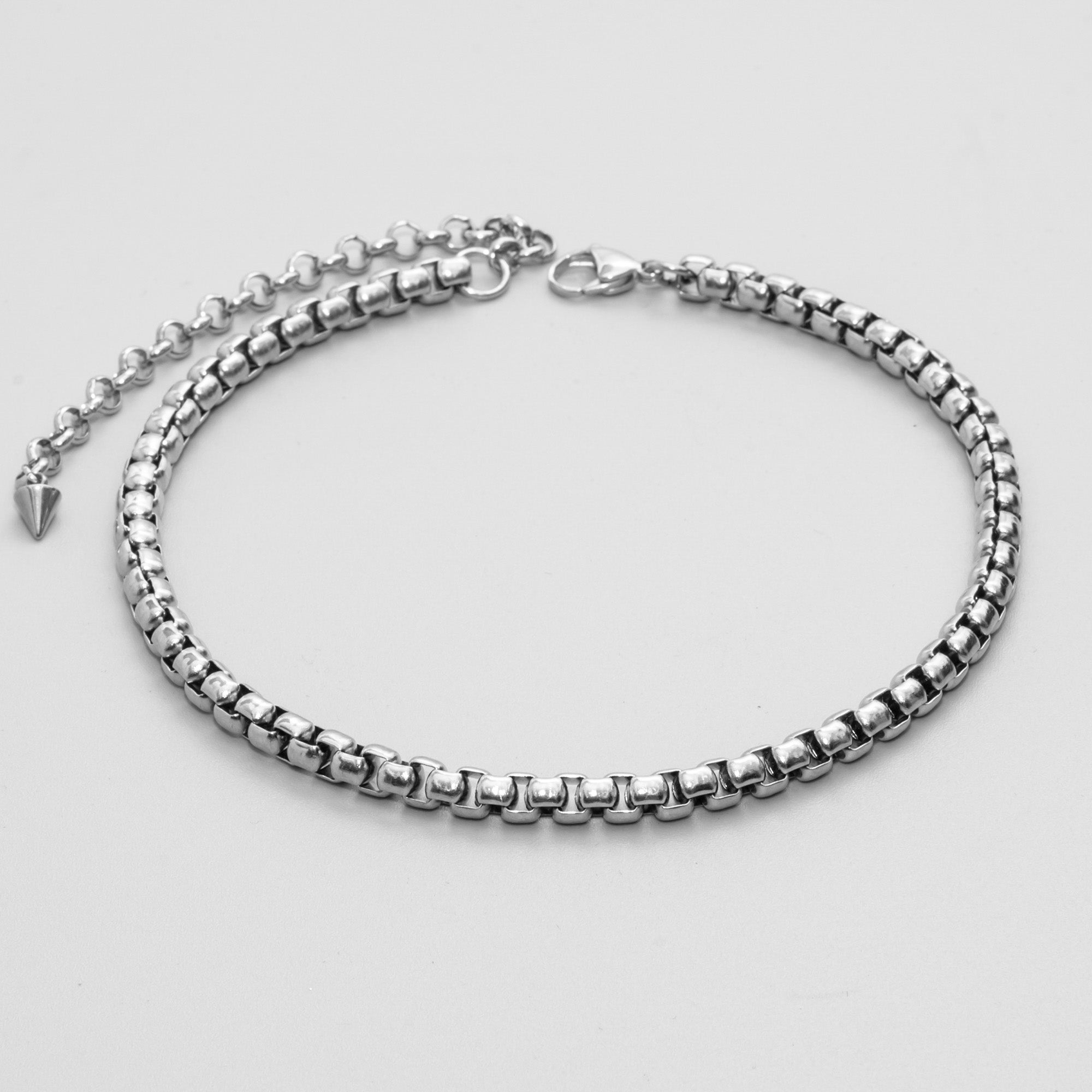 chunky silver box chain choker necklace 6mm