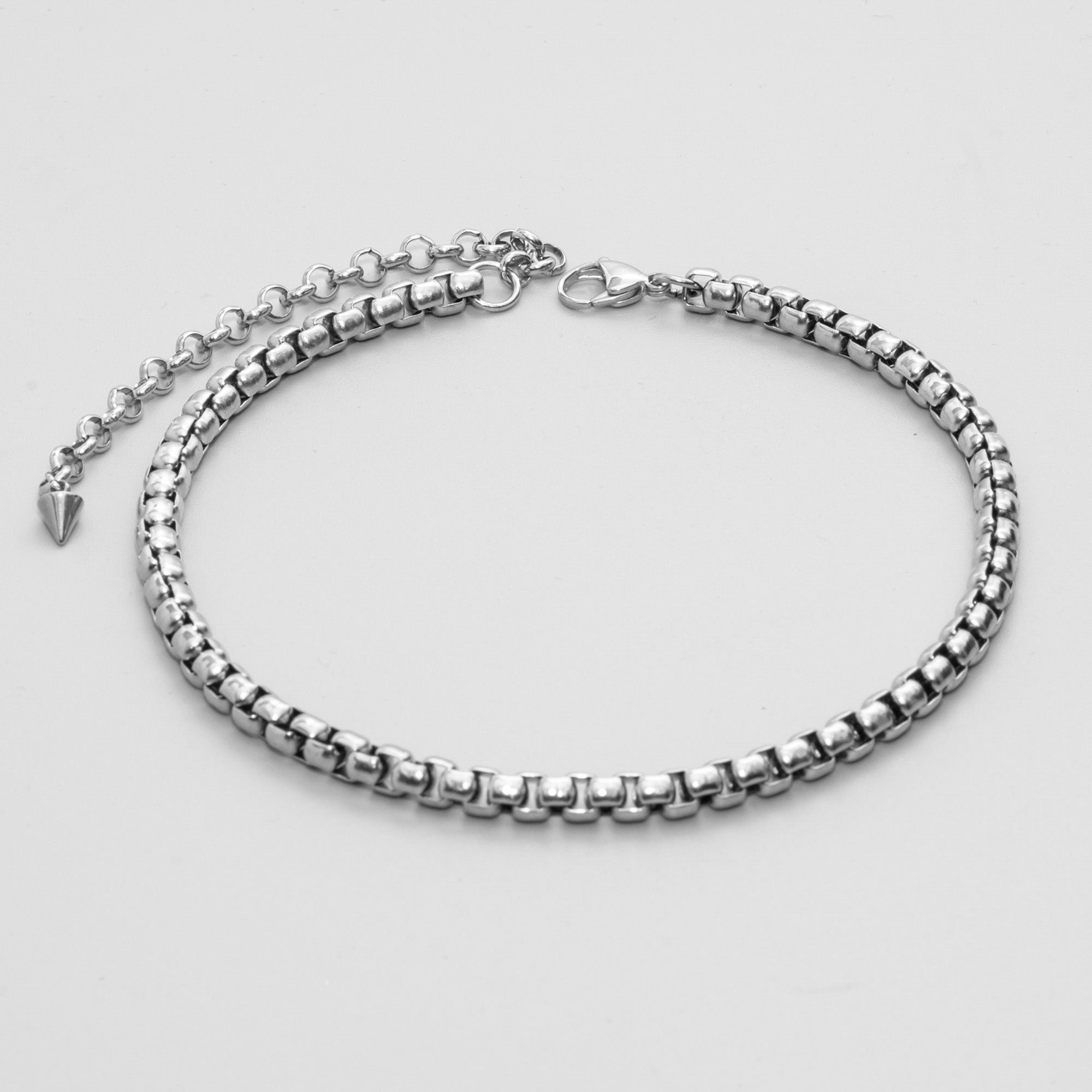 chunky silver box chain choker necklace 6mm