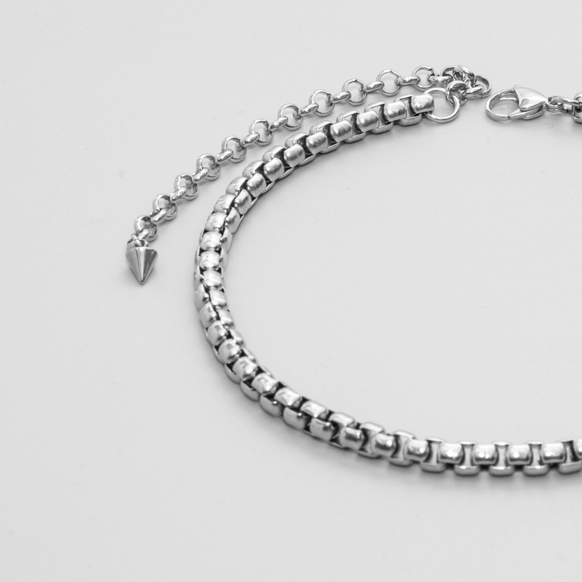 chunky silver box chain choker necklace 6mm
