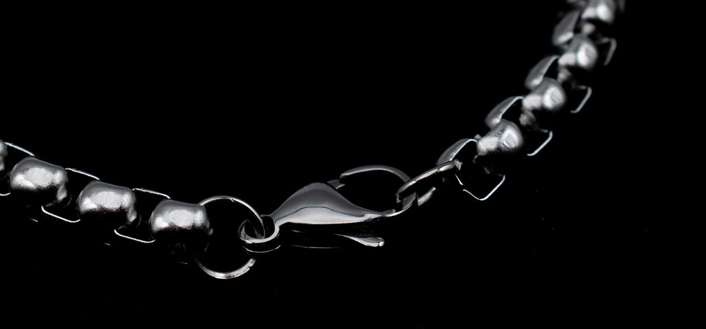 chunky silver box chain bracelet non tarnish stainless steel