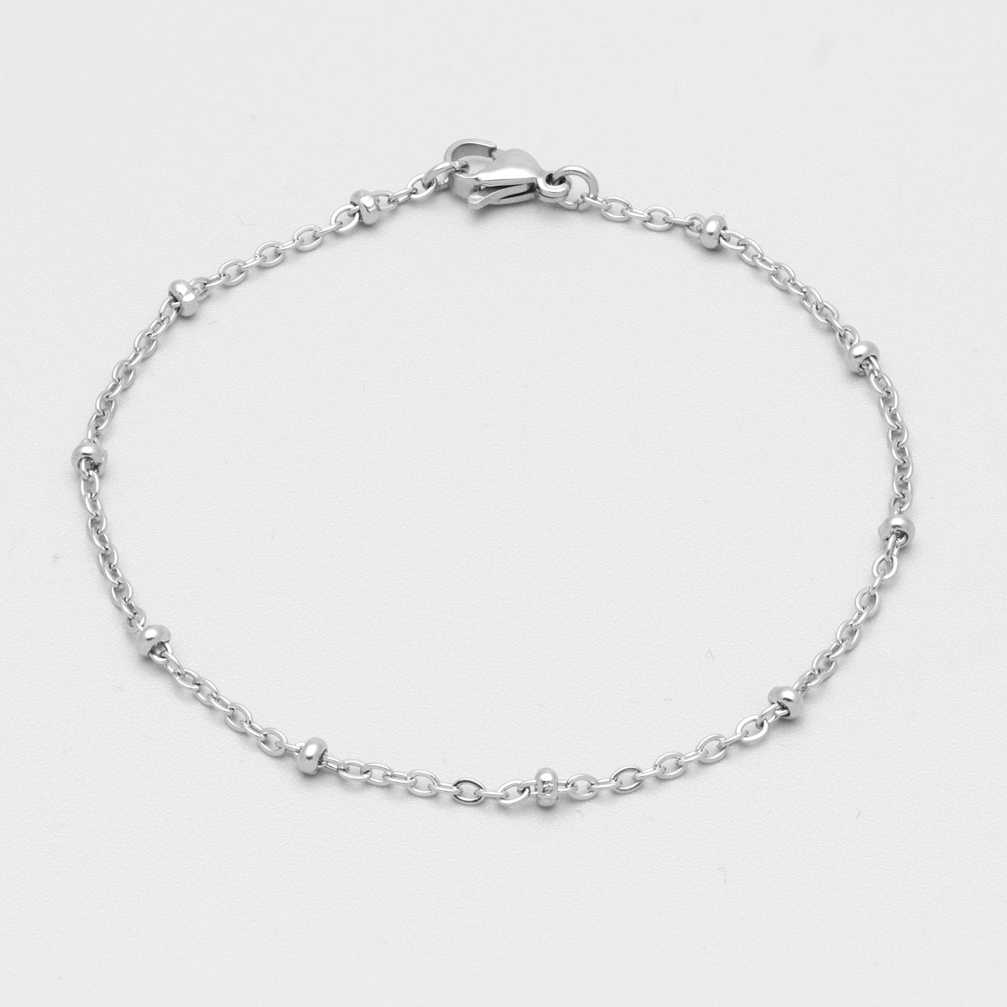 dainty silver satellite cable chain bracelet