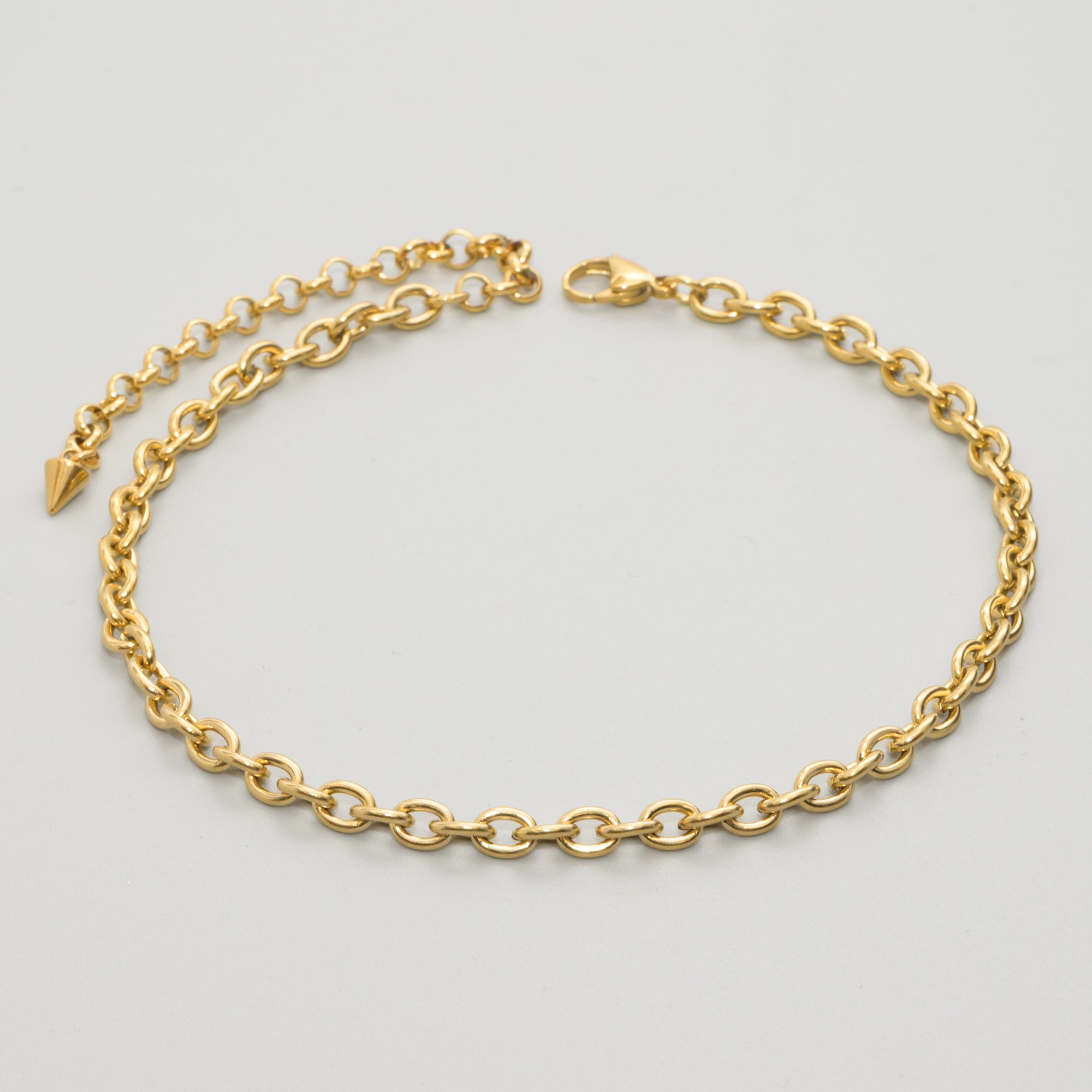chunky 6mm cable chain choker necklace in gold stainless steel